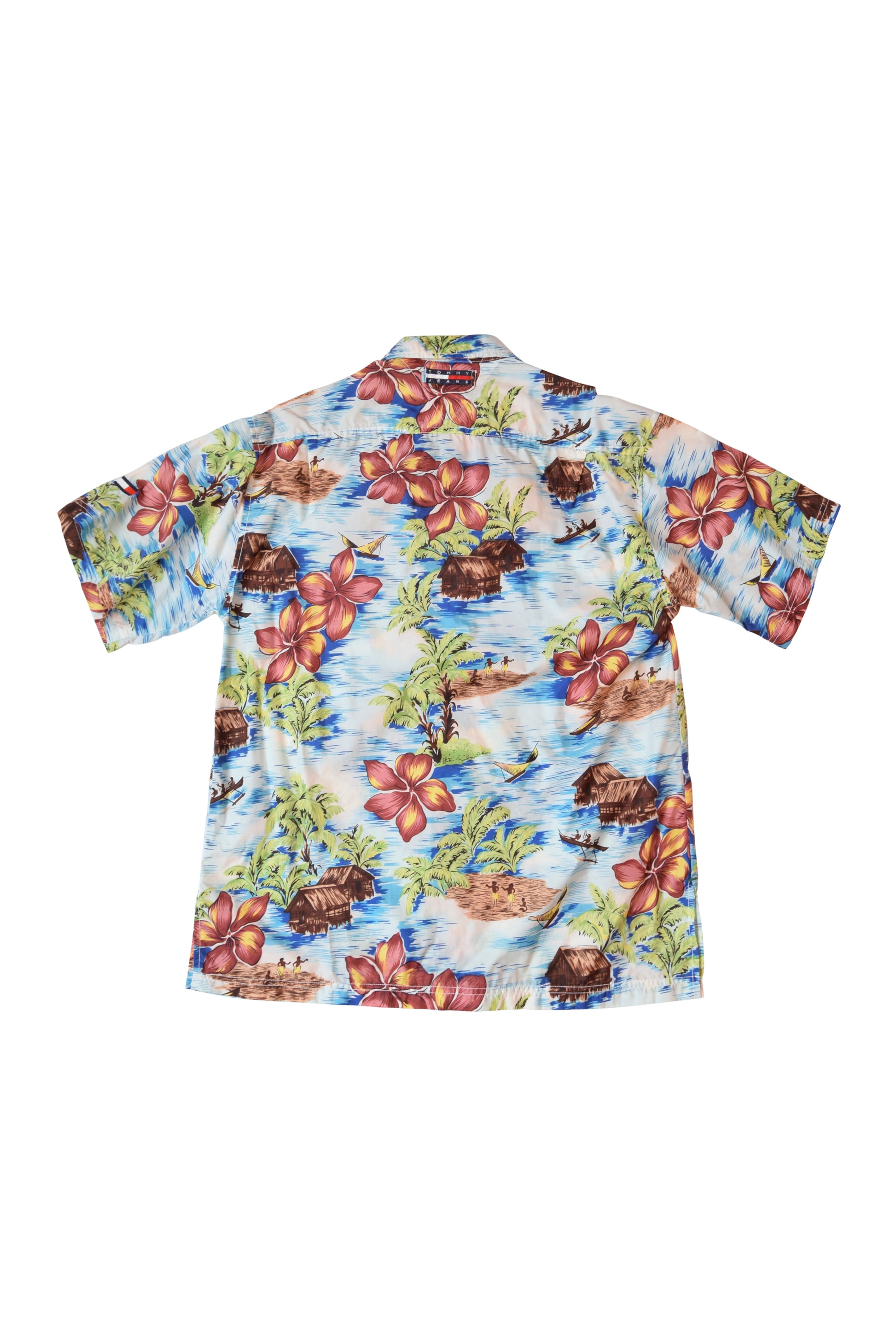 Vintage 90's Tommy Hilfiger Nylon Shirt Tropical Pattern