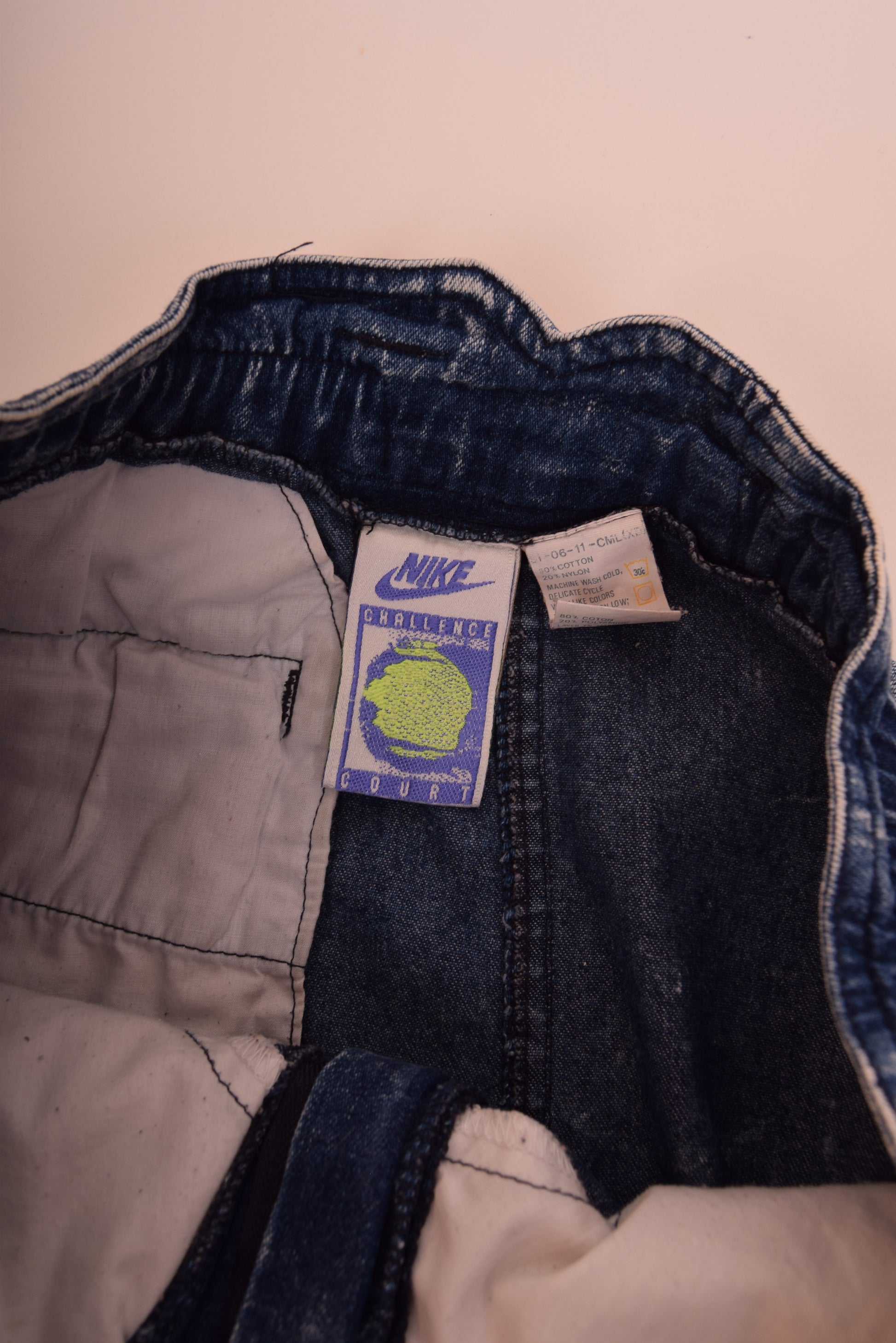 Vintage Nike Challenge Court Skirt Acid Denim Washed Size L Andre Agassi