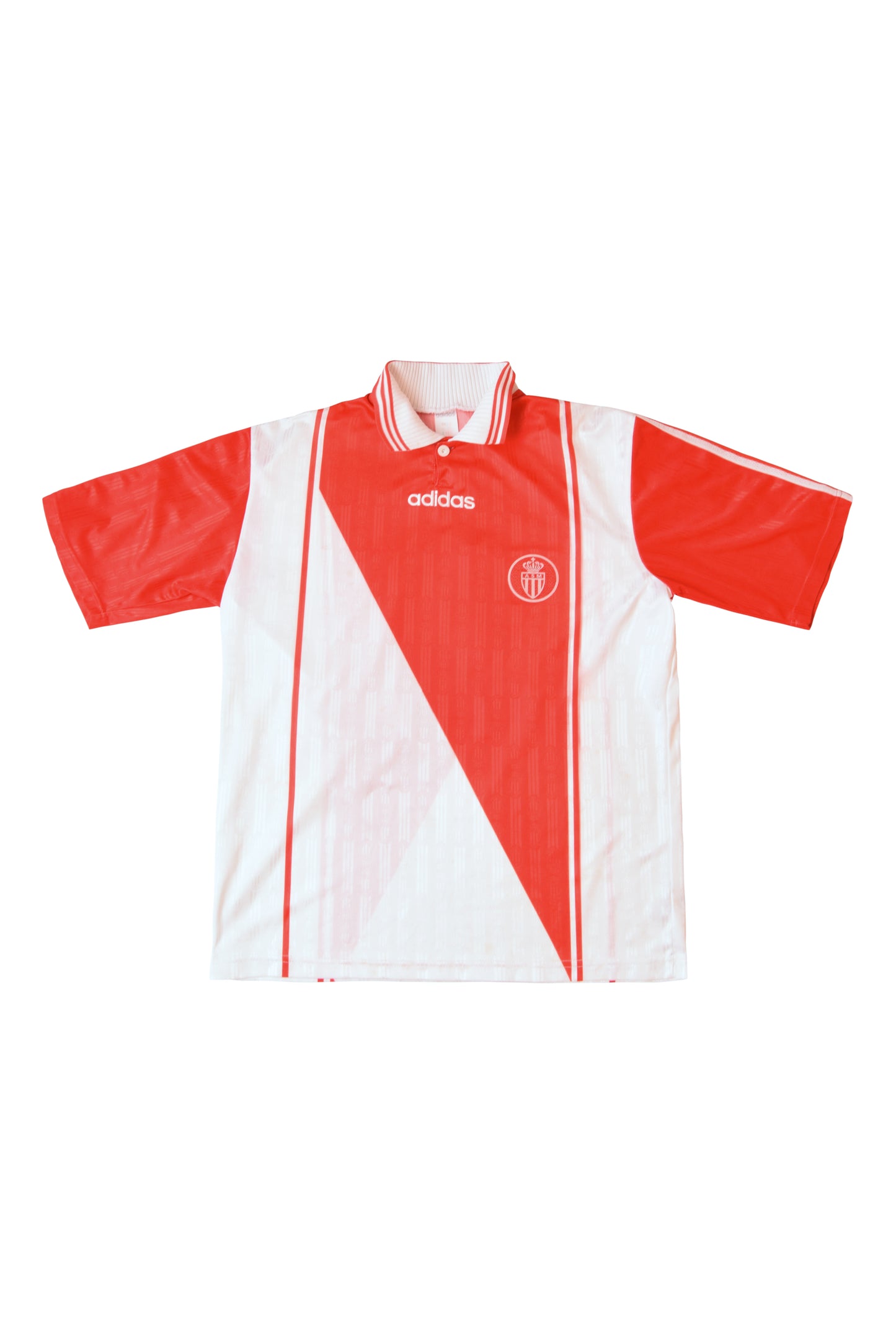 Vintage Adidas AS Monaco '96-'98 Home Football Shirt #9 Size L Made in France