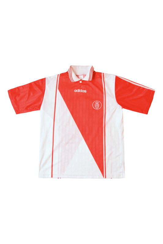 Vintage Adidas AS Monaco '96-'98 Home Football Shirt #9 Size L Made in France
