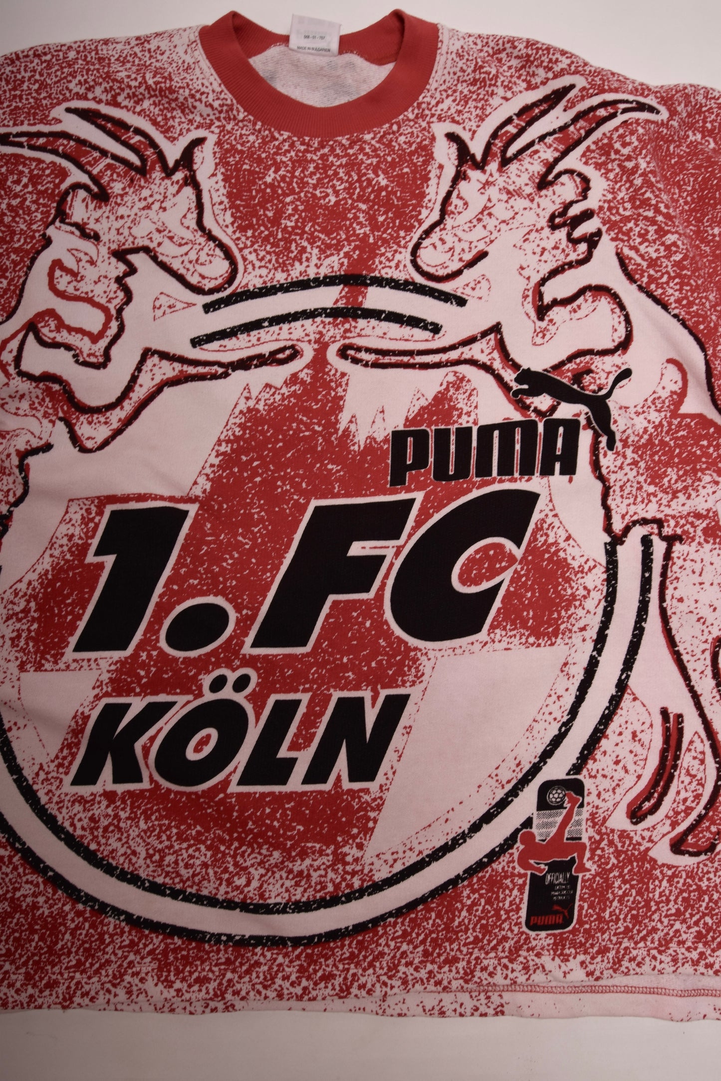 Vintage 90's FC Köln Cologne Puma Sweatshirt Size L Red White