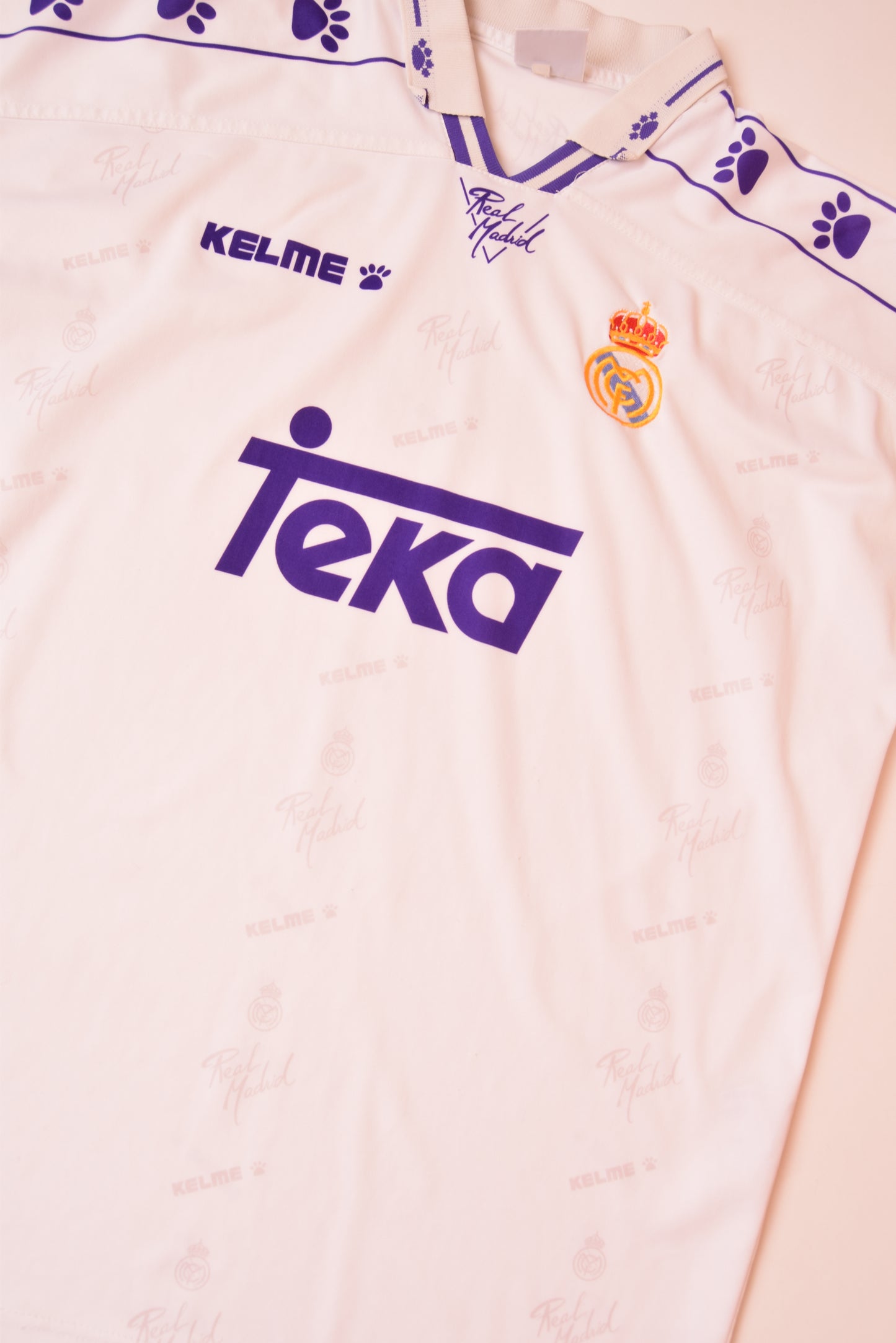 Vintage Real Madrid Kelme Football Shirt '94-'96 Home White Teka Size M-L