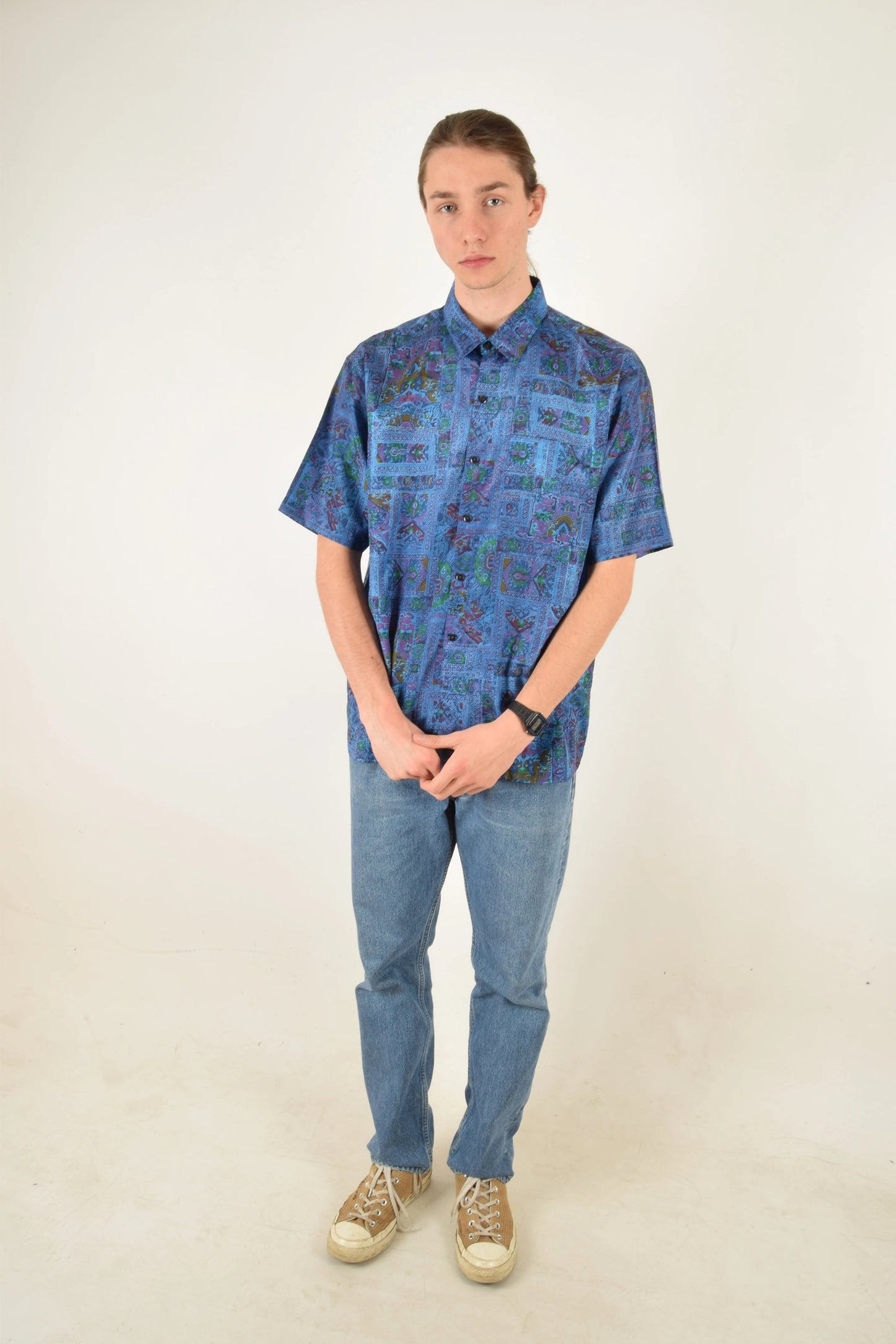 Vintage Shirt Festival Thai Silk Size XL