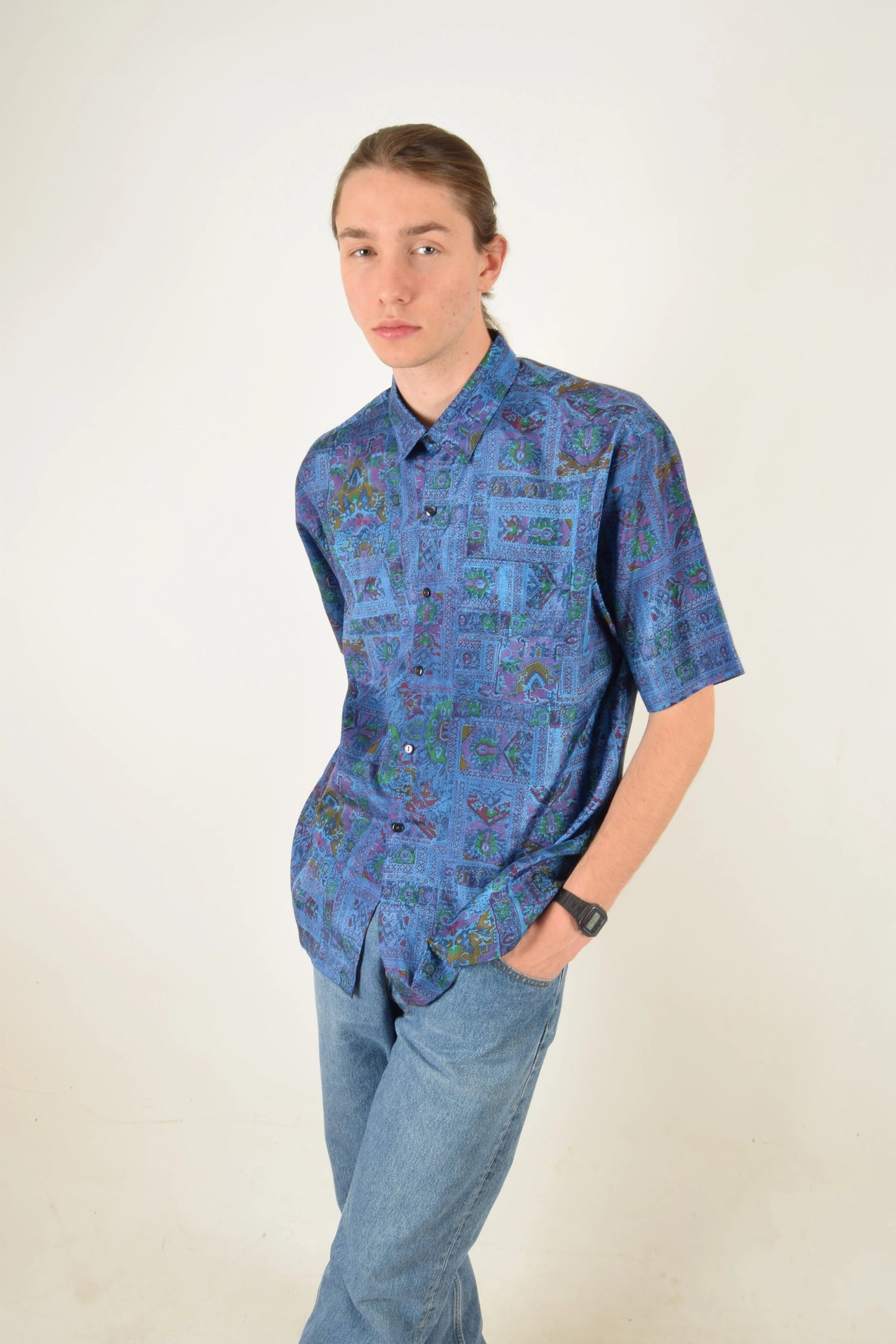 Vintage Shirt Festival Thai Silk Size XL