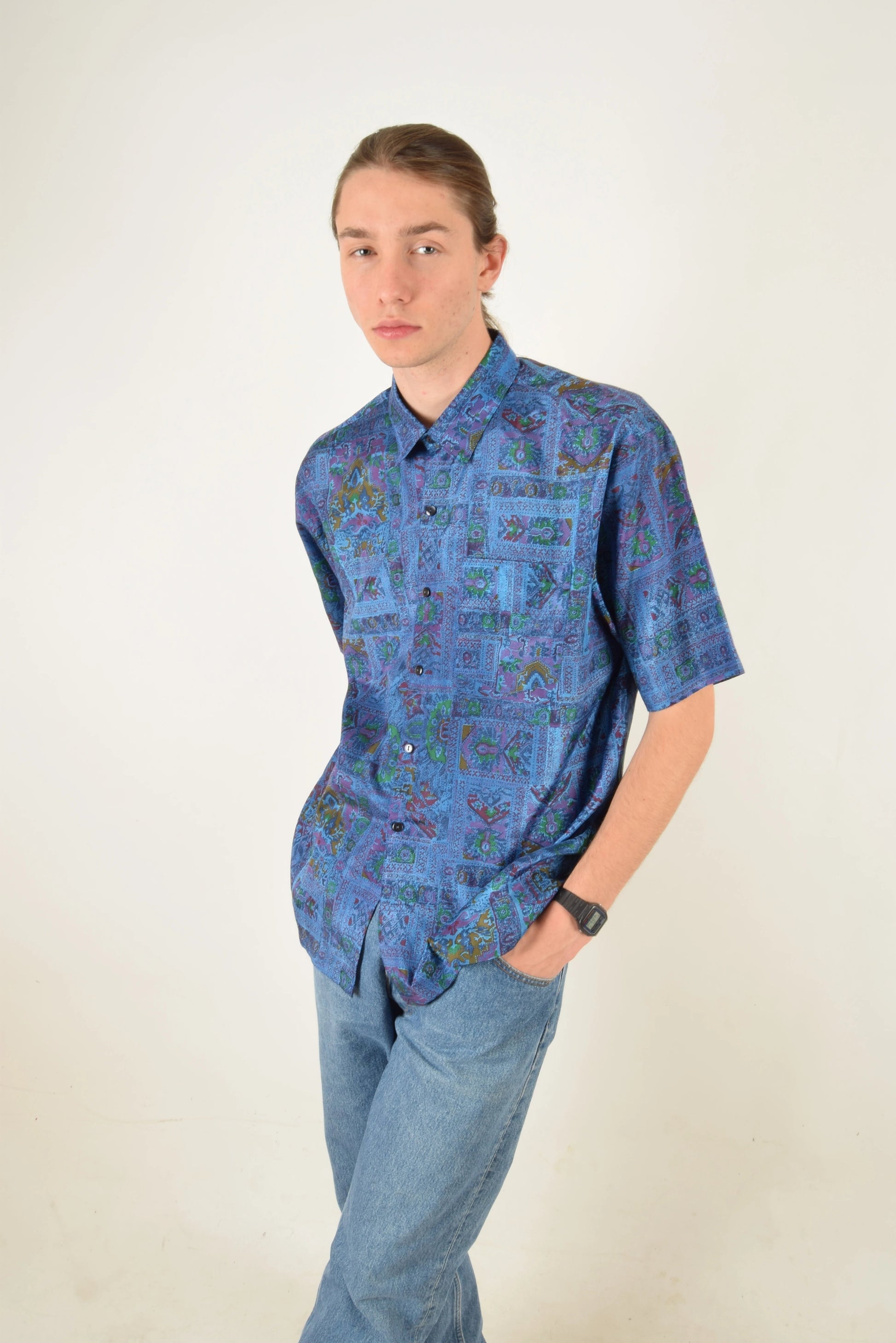 Vintage Shirt Festival Thai Silk Size XL