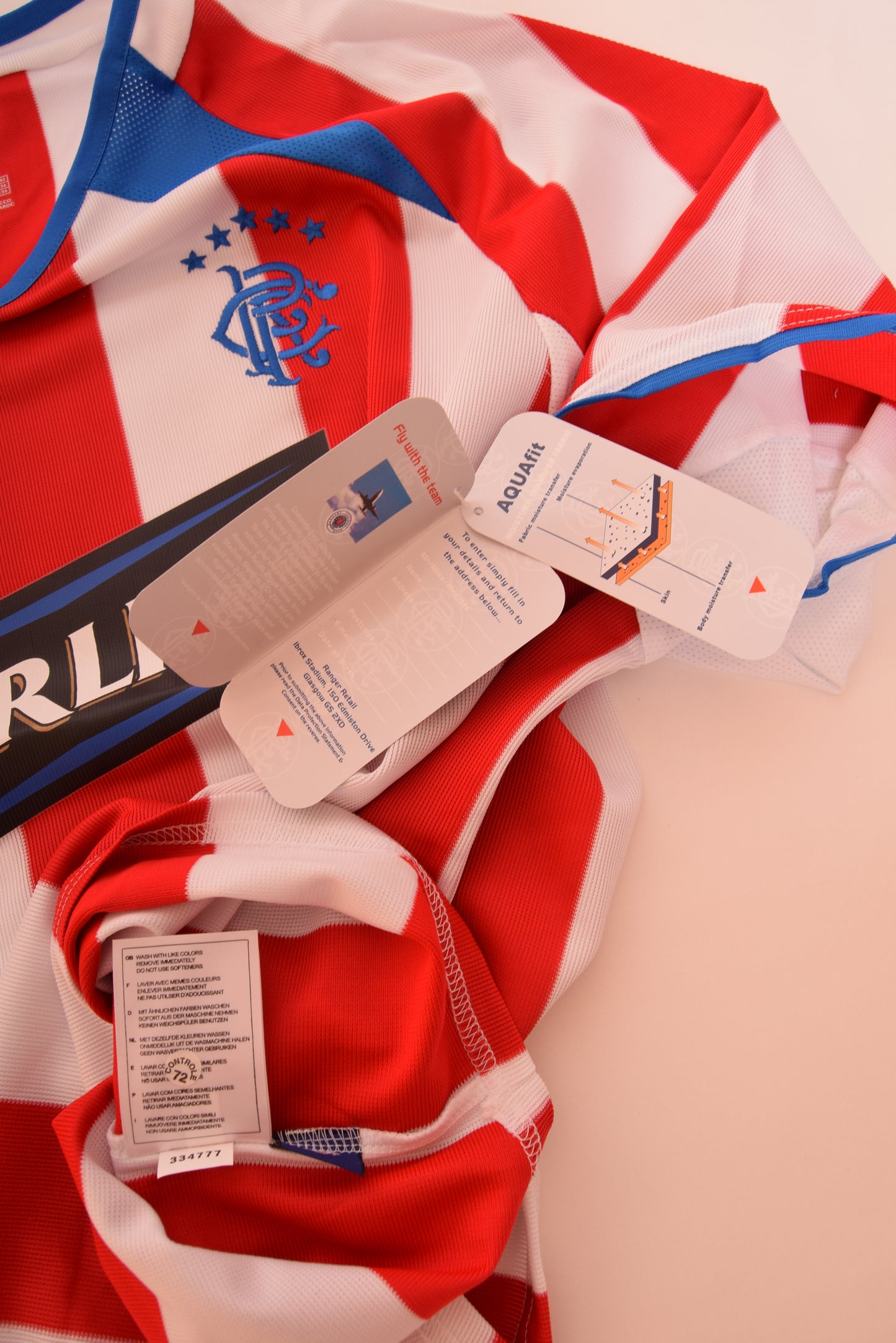 Glasgow Rangers 2003-2004 Diadora BNWT Away Football Shirt Red White Size L Carling
