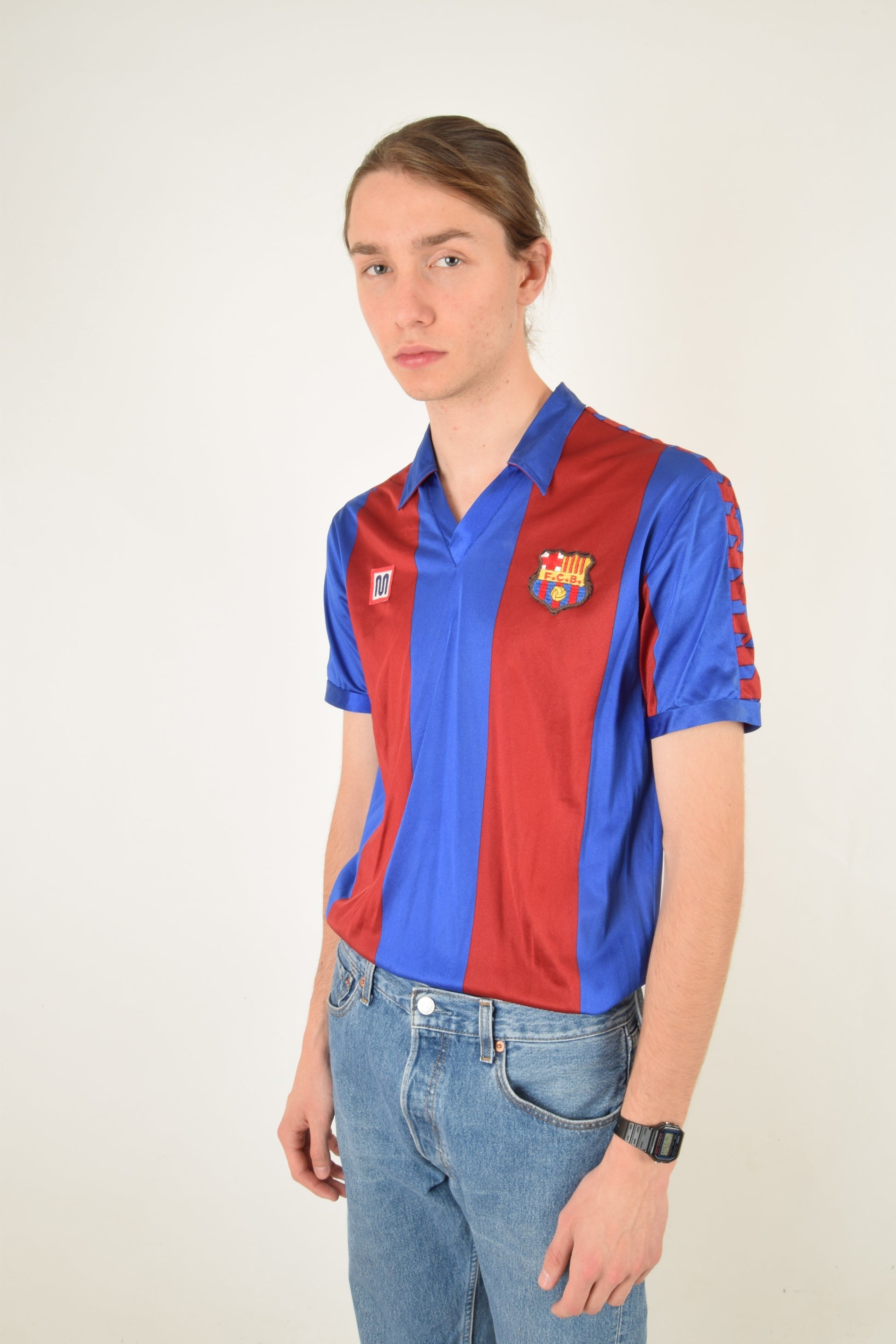 Vintage Meyba FC Barcelona Home Football Shirt / Jersey '84-89 Made in Spain Size S-M