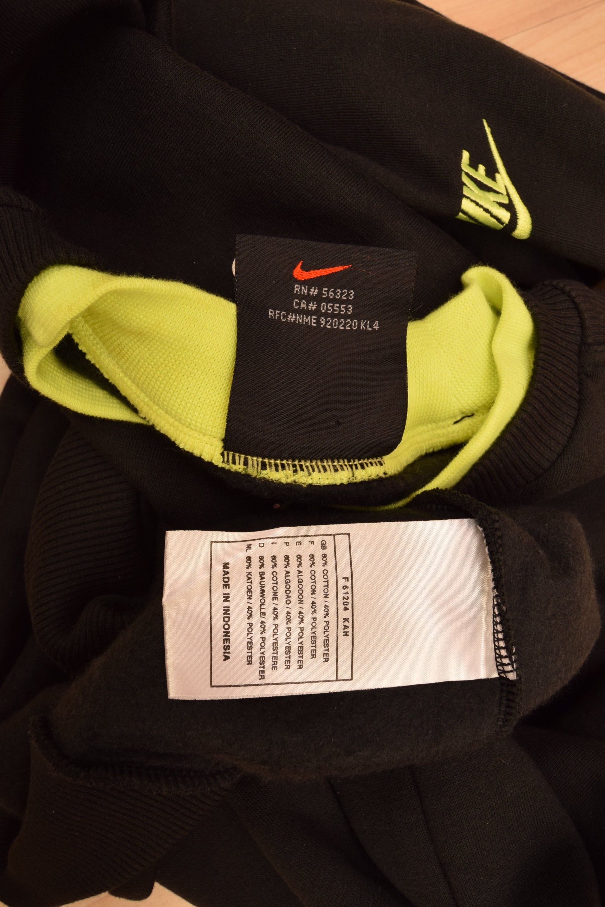 Vintage 90's BVB Borussia Dortmund Nike Premier Sweatshirt Size XL Black Neon Yellow