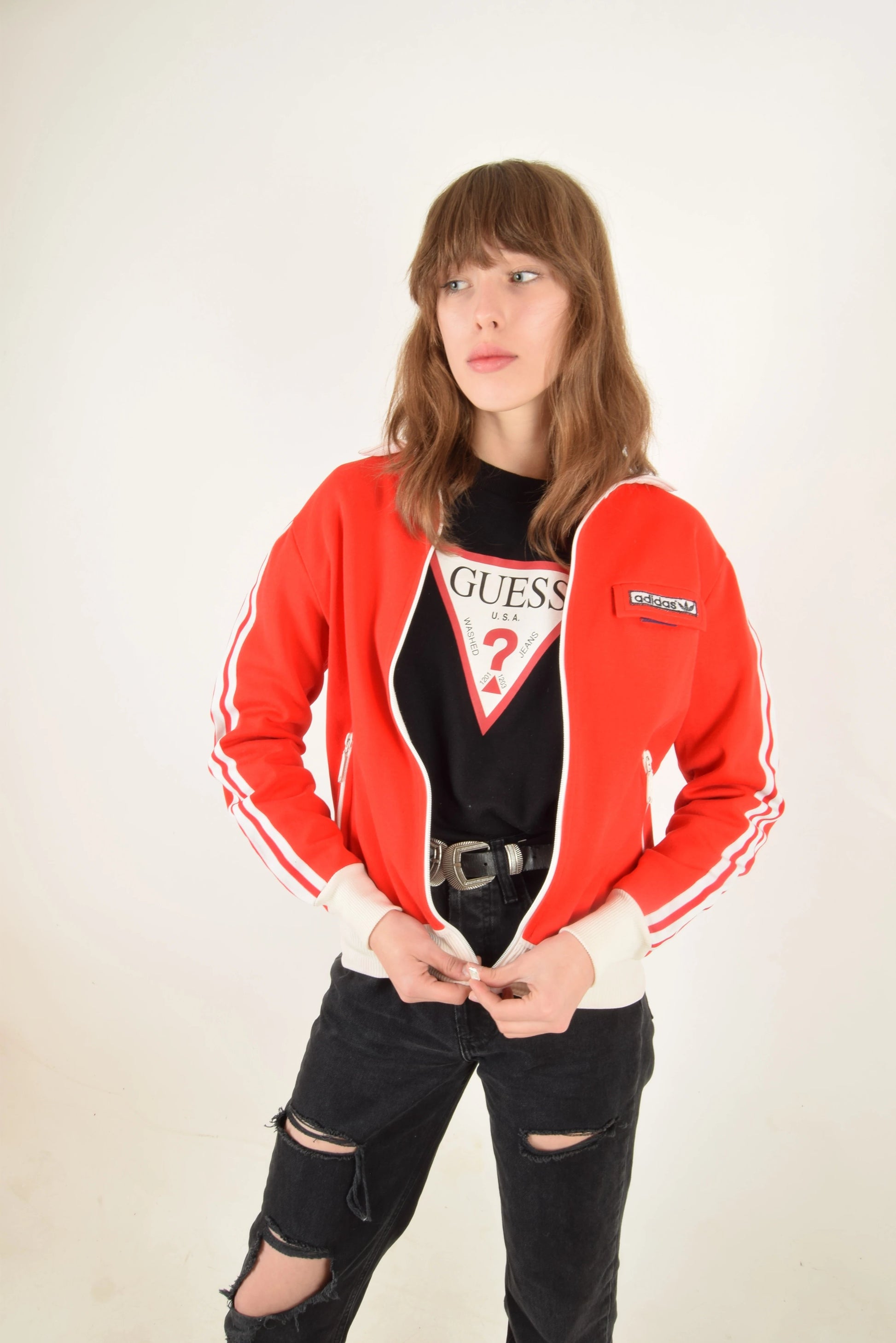 Vintage 70's Adidas Track top / Jacket Red Made in Yugoslavia