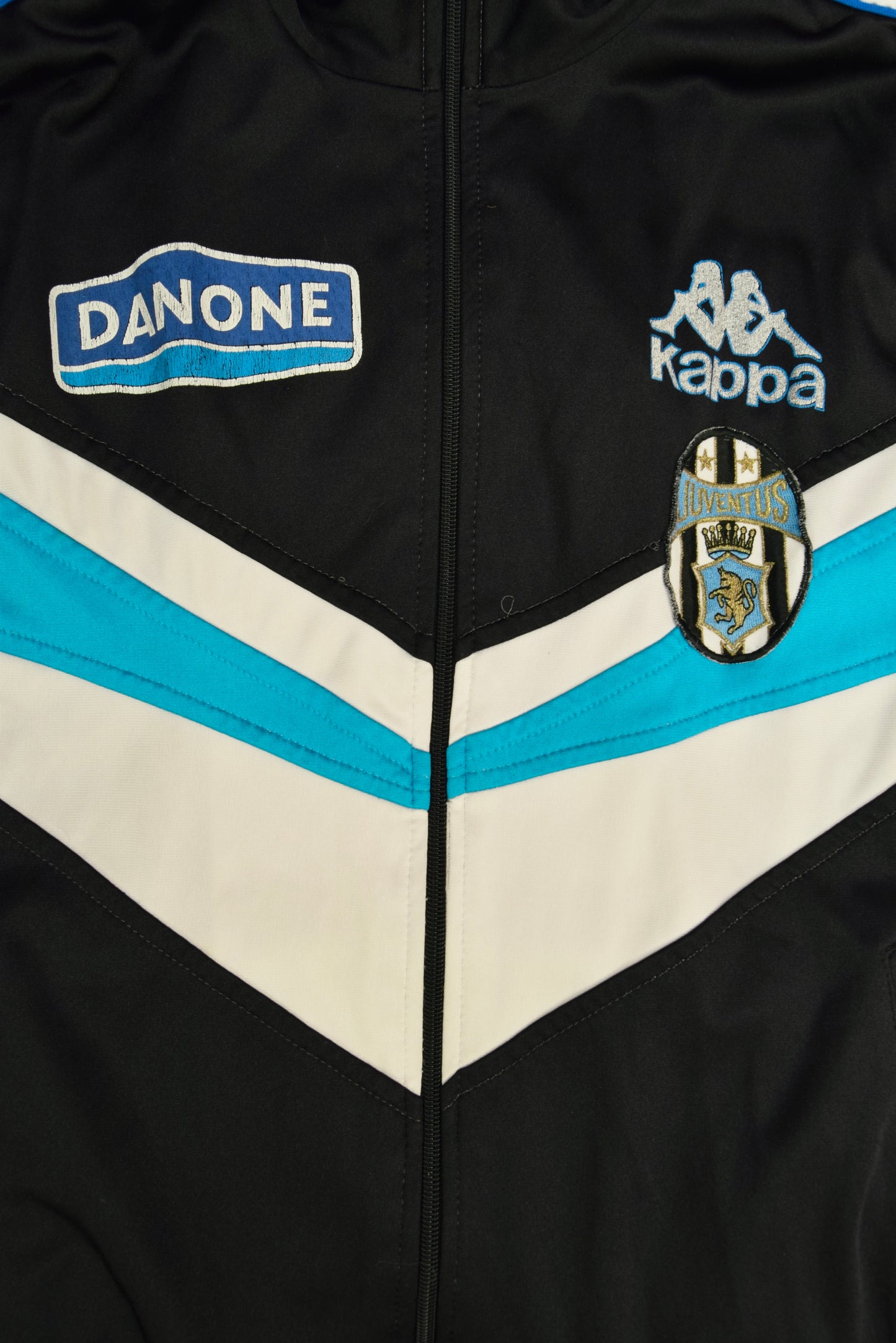 Juventus Kappa 1992 1993 1994 Presentation Football TrackSuit Size L Made in Italy Black Blue White Danone