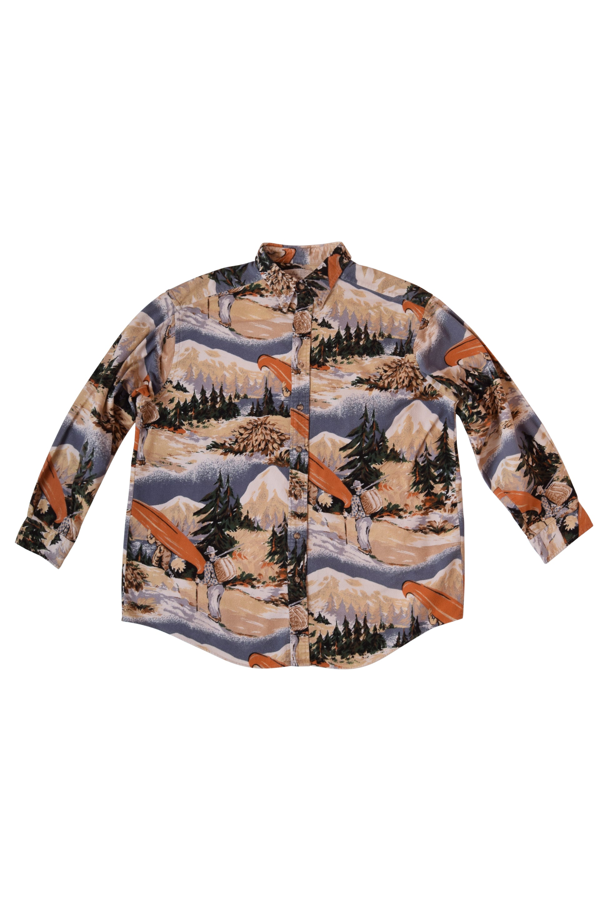 Vintage Shirt with Mountain Pattern Size XL