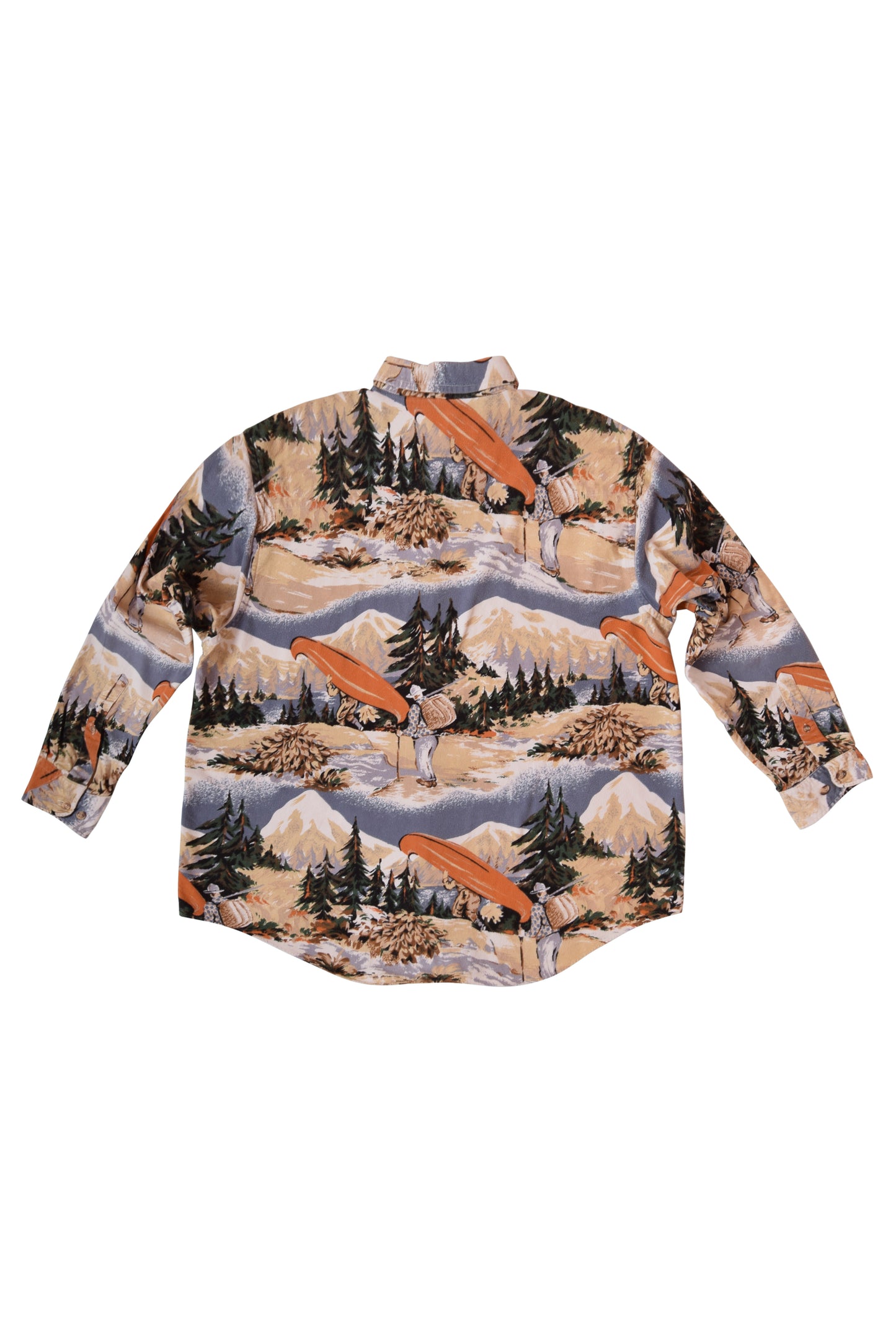 Vintage Shirt with Mountain Pattern Size XL