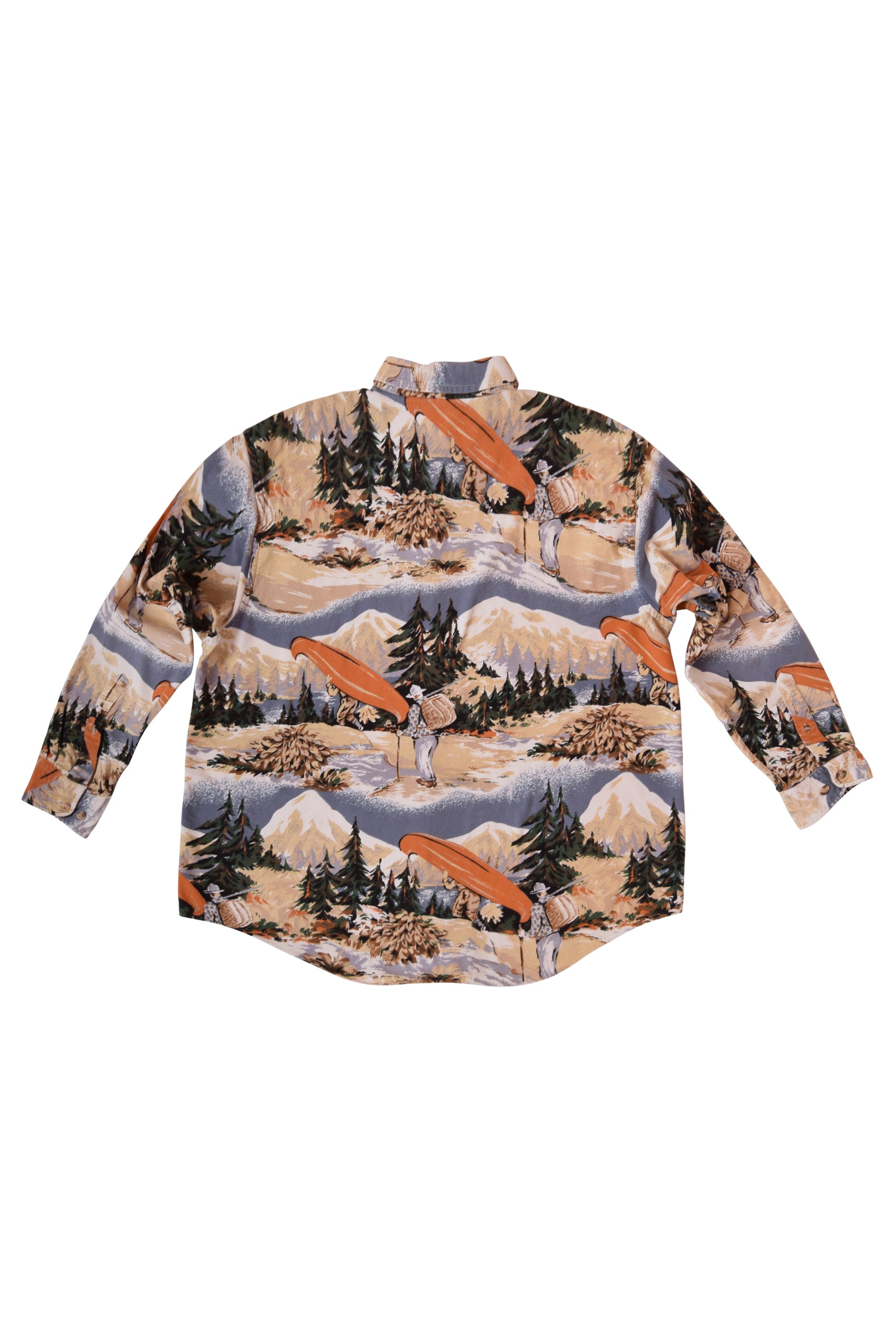 Vintage Shirt with Mountain Pattern Size XL