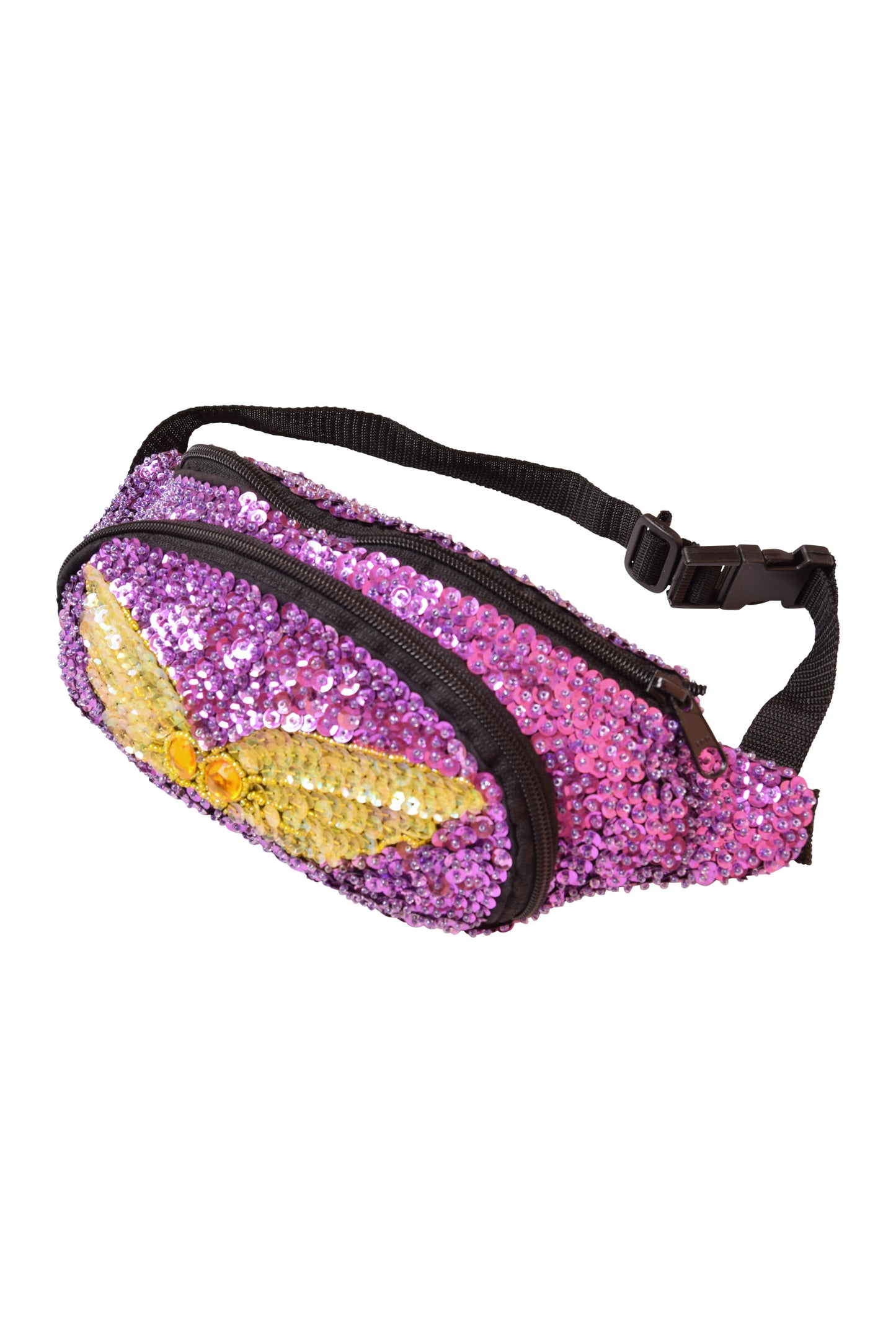 Fanny Pack / Bum Bag with Rhinestones Wings Two Pockets