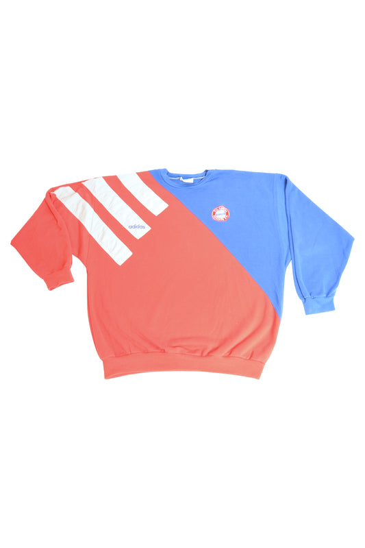 Vintage Adidas Bayern Munchen 1993-1995 Sweatshirt Crew Neck Red Blue Size L-XL