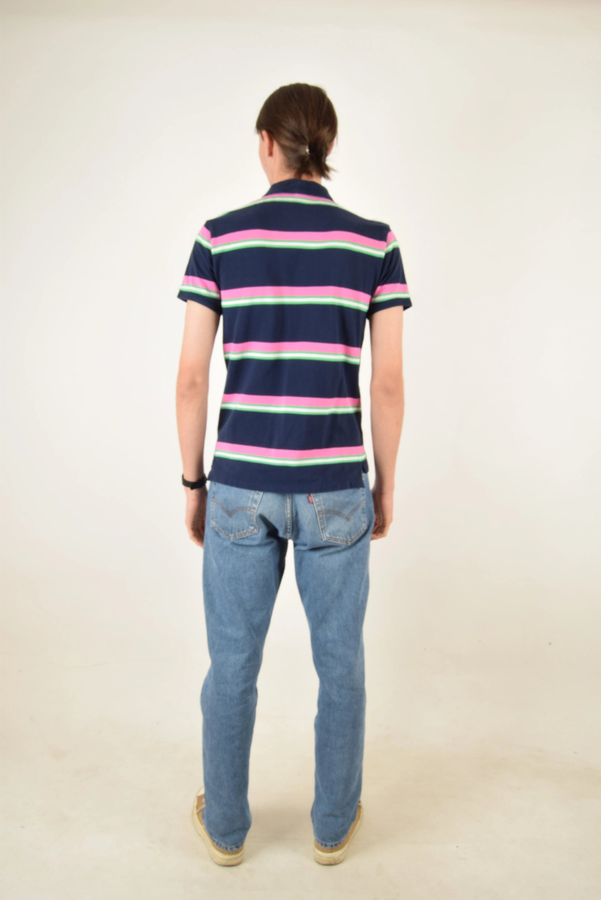 Vintage Polo Shirts Ralph Lauren Size M Blue Pink White