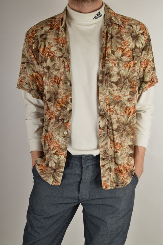 Vintage Festival Shirt 90's Size L Floral Pattern