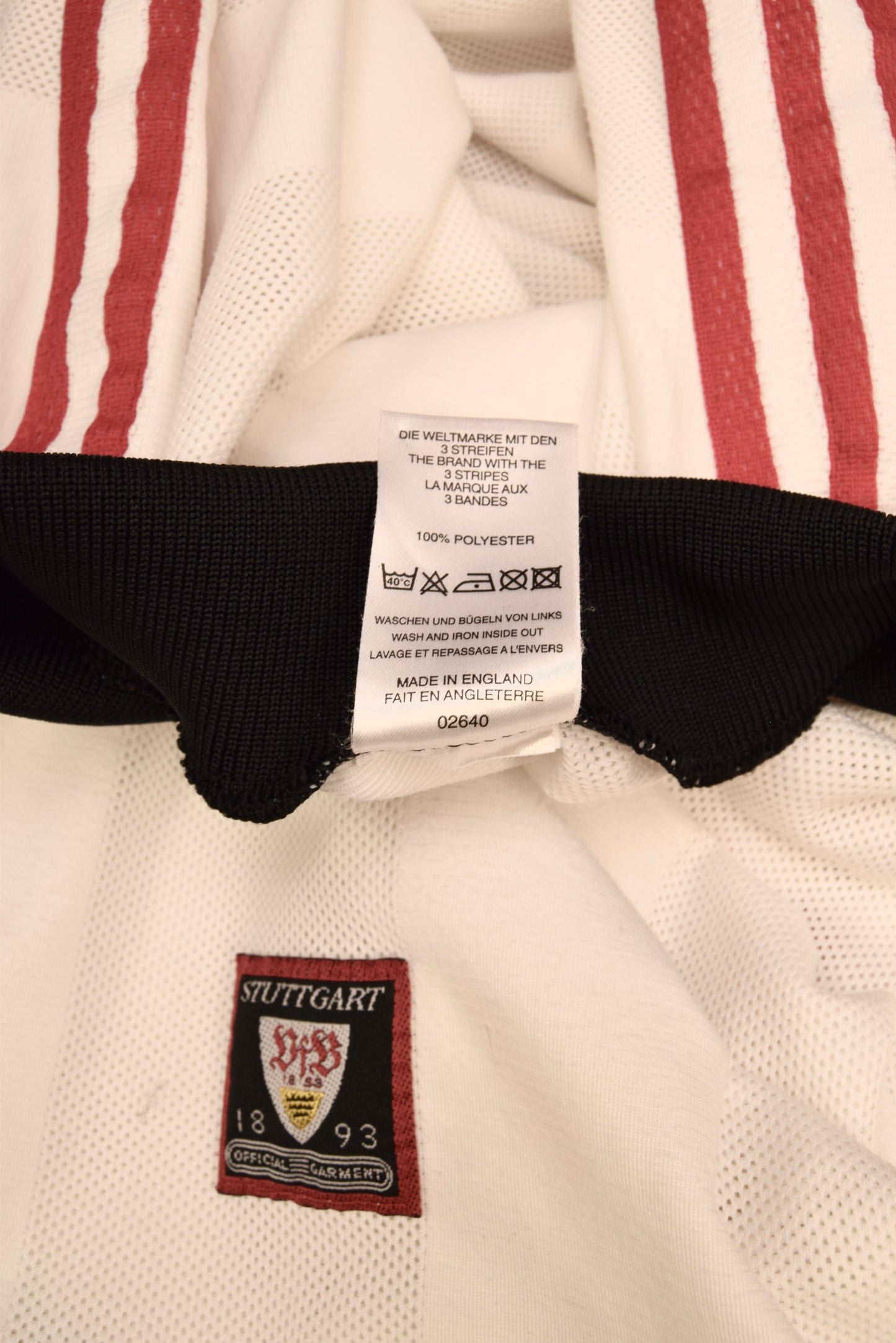 Vintage VFB Stuttgart Adidas Home Football Shirt 1996 - 1997 White Red Size XL