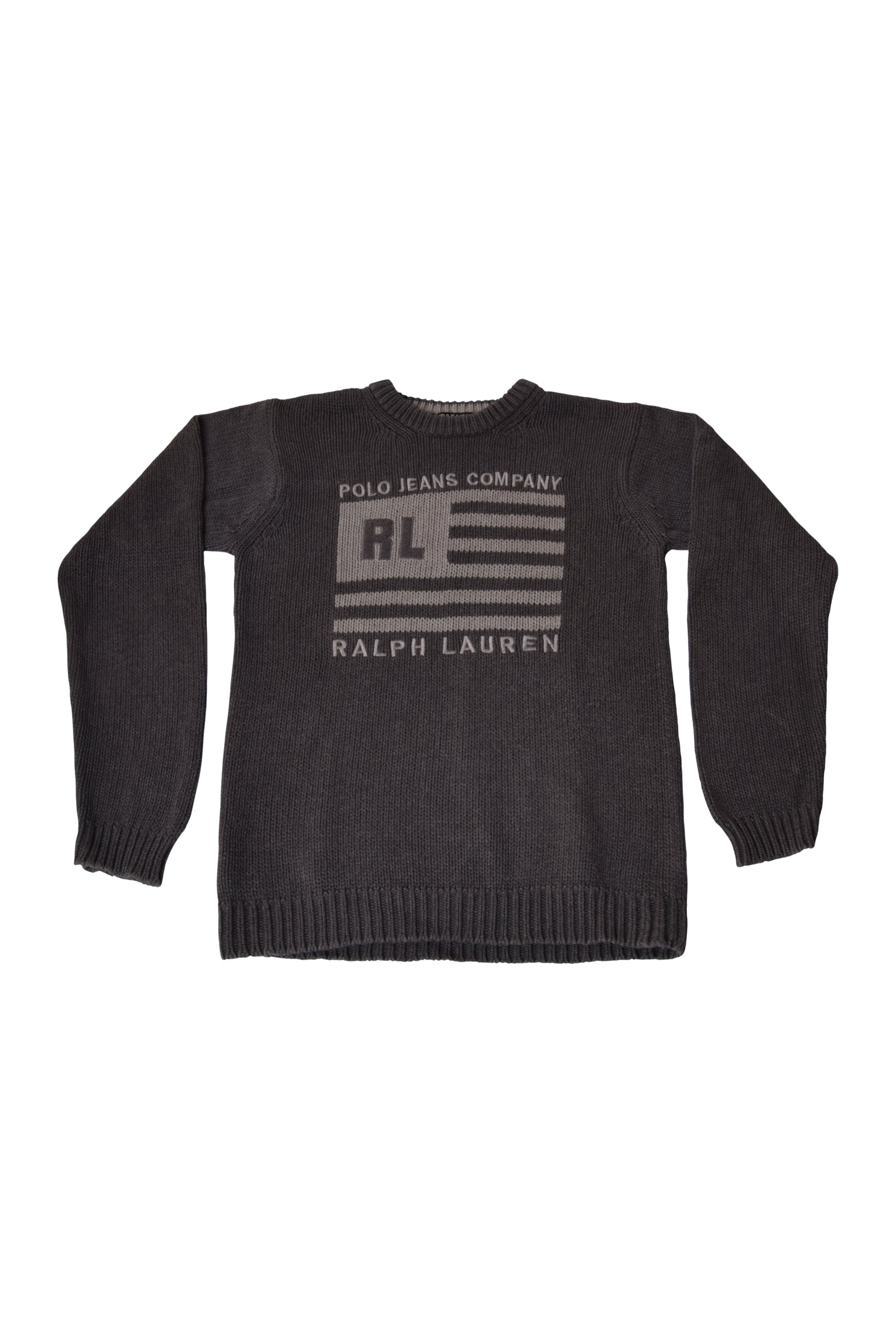 Vintage 90's Ralph Lauren Polo Jeans CO. Jumper Grey 100% Cotton