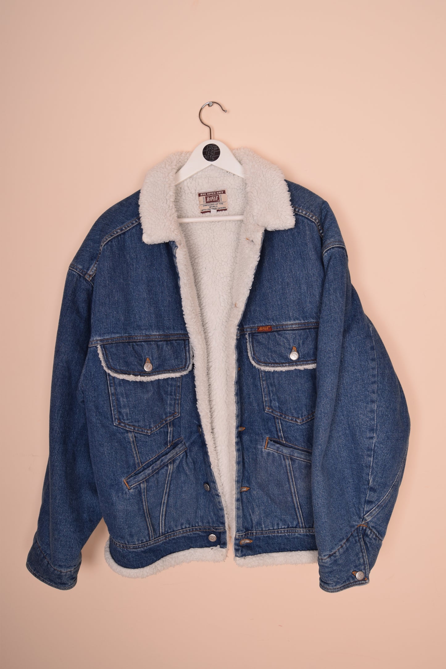 Vintage 90's Rifle Sherpa Denim Jacket Size XXL