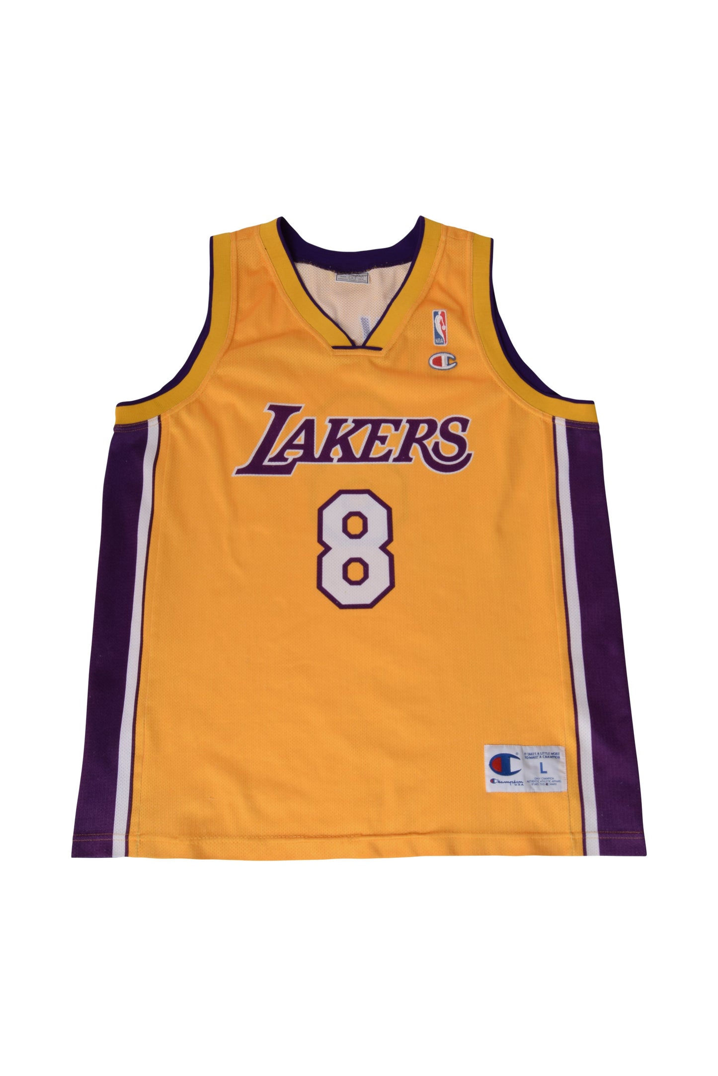 Vintage 1999-2006 Kobe Bryant L.A. Lakers Champion Size L Yellow #8 Home Jersey