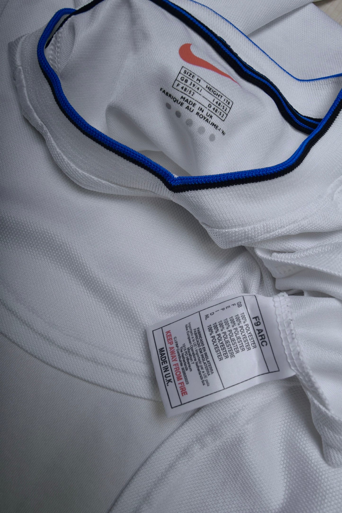 Inter Internazionale Milano Milan Nike 1999 - 2000 Away Football Shirt White Pirelli Size M Made in UK