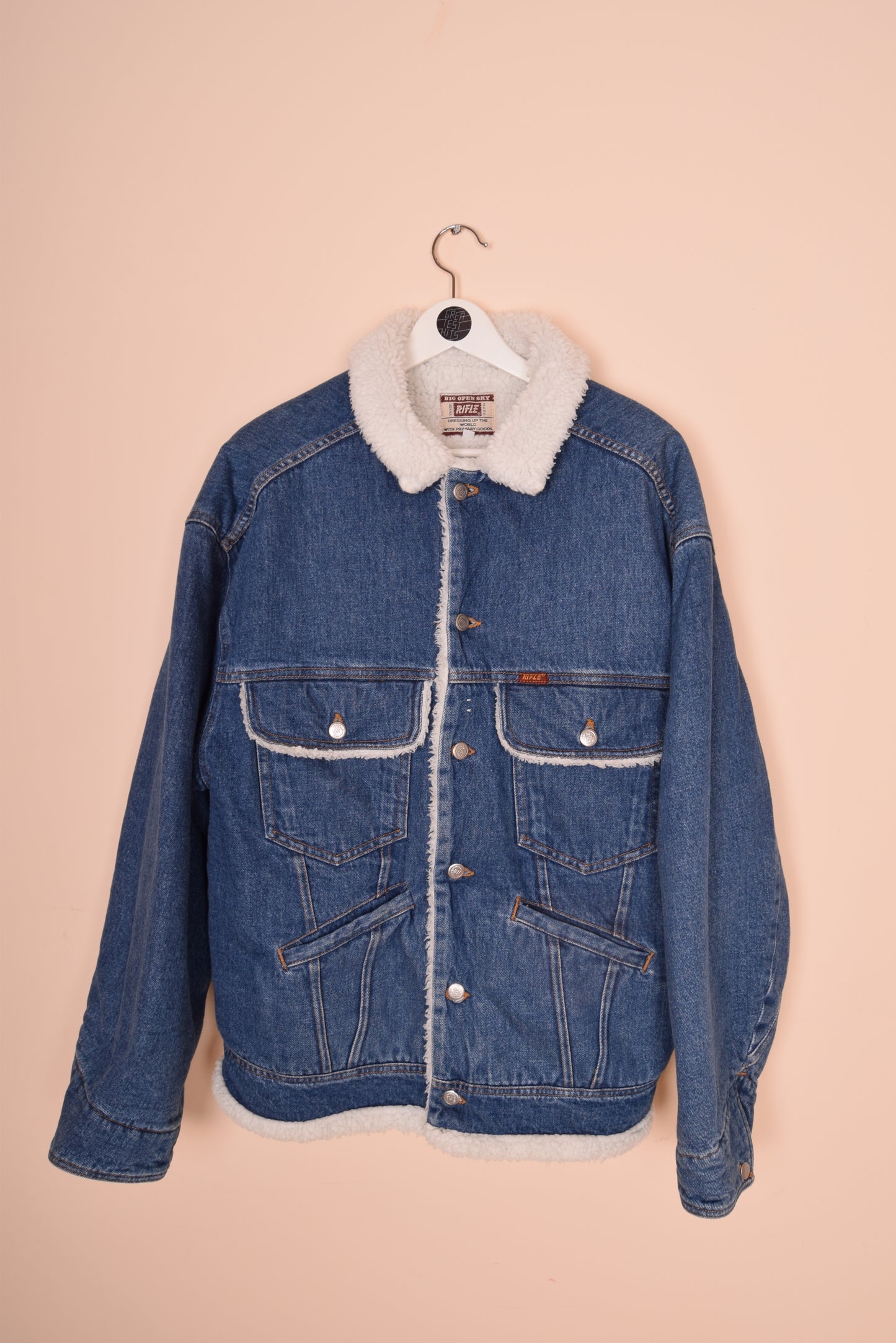 Vintage 90's Rifle Sherpa Denim Jacket Size XXL