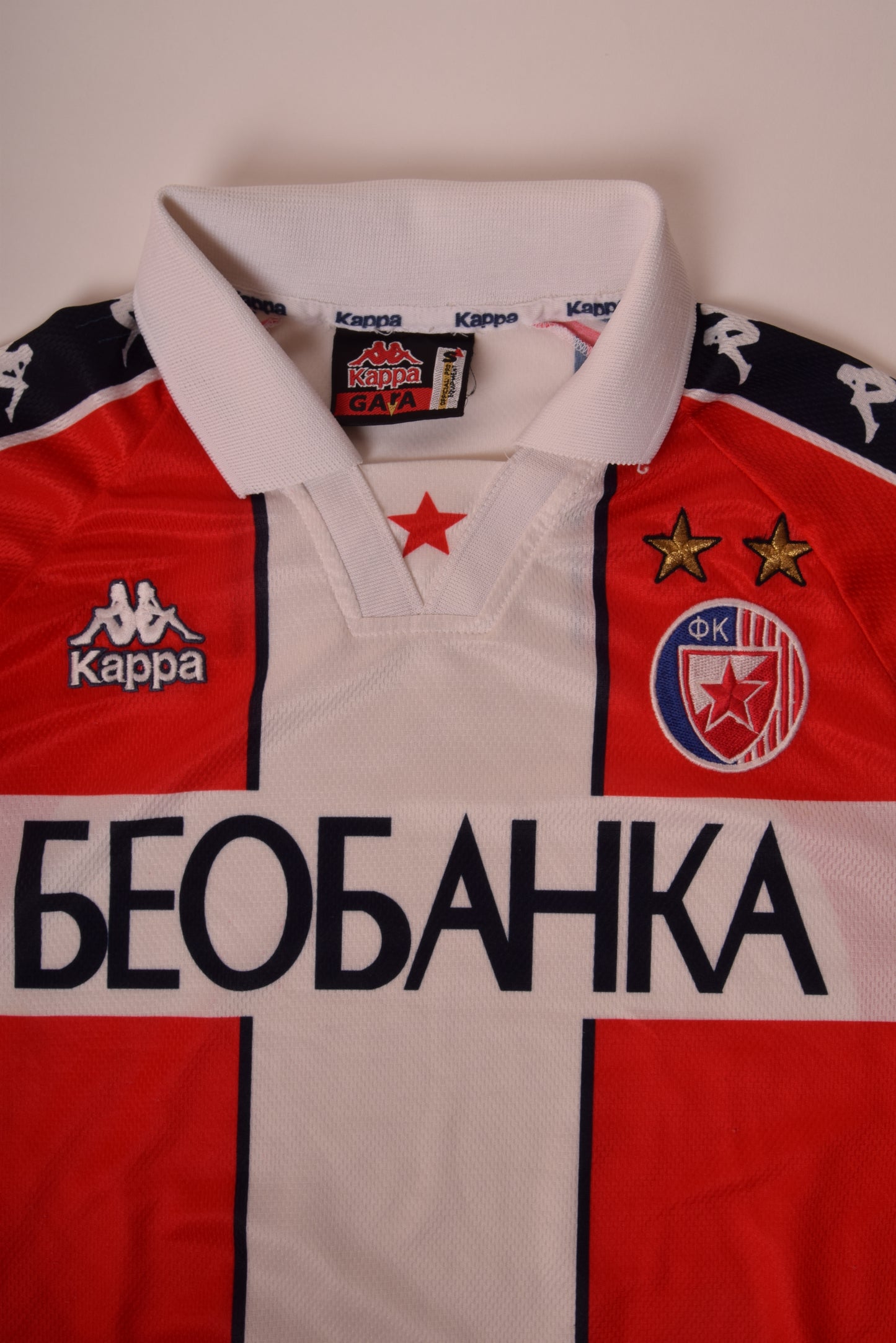 Vintage FK Crvena Zvezda Red Star Belgrade 1995-1997 Football Home Shirt Size S Made in Italy Long Sleeve Red White