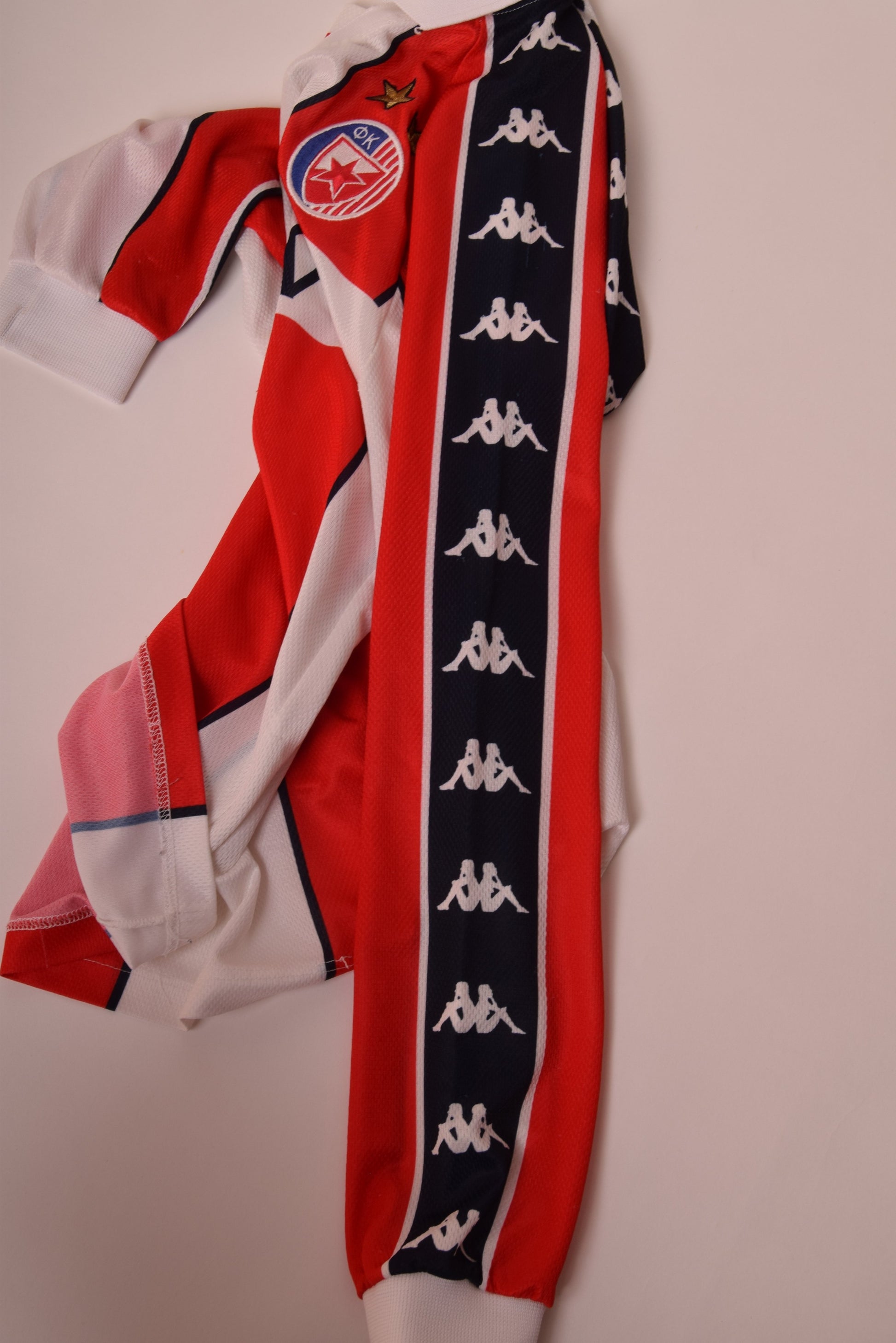 Vintage FK Crvena Zvezda Red Star Belgrade 1995-1997 Football Home Shirt Size S Made in Italy Long Sleeve Red White