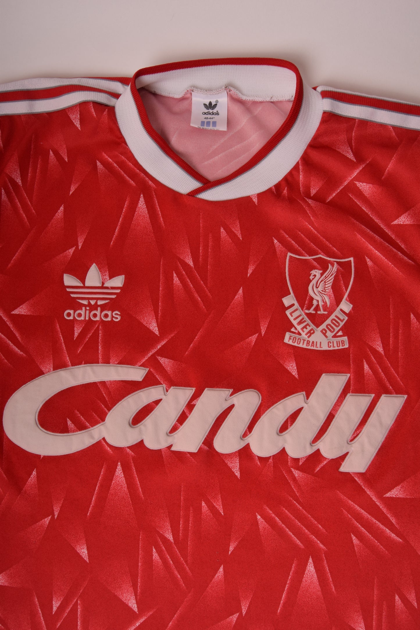 Vintage Liverpool Adidas Home Shirt 1989-1991 Made in UK Size L Red