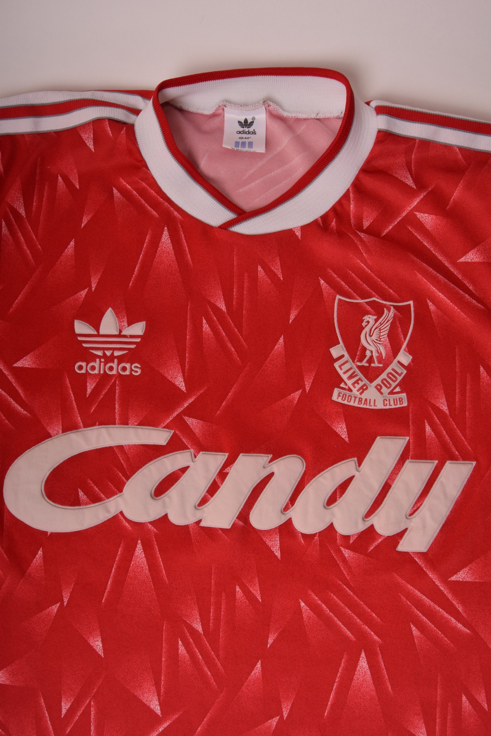 Vintage Liverpool Adidas Home Shirt 1989-1991 Made in UK Size L Red