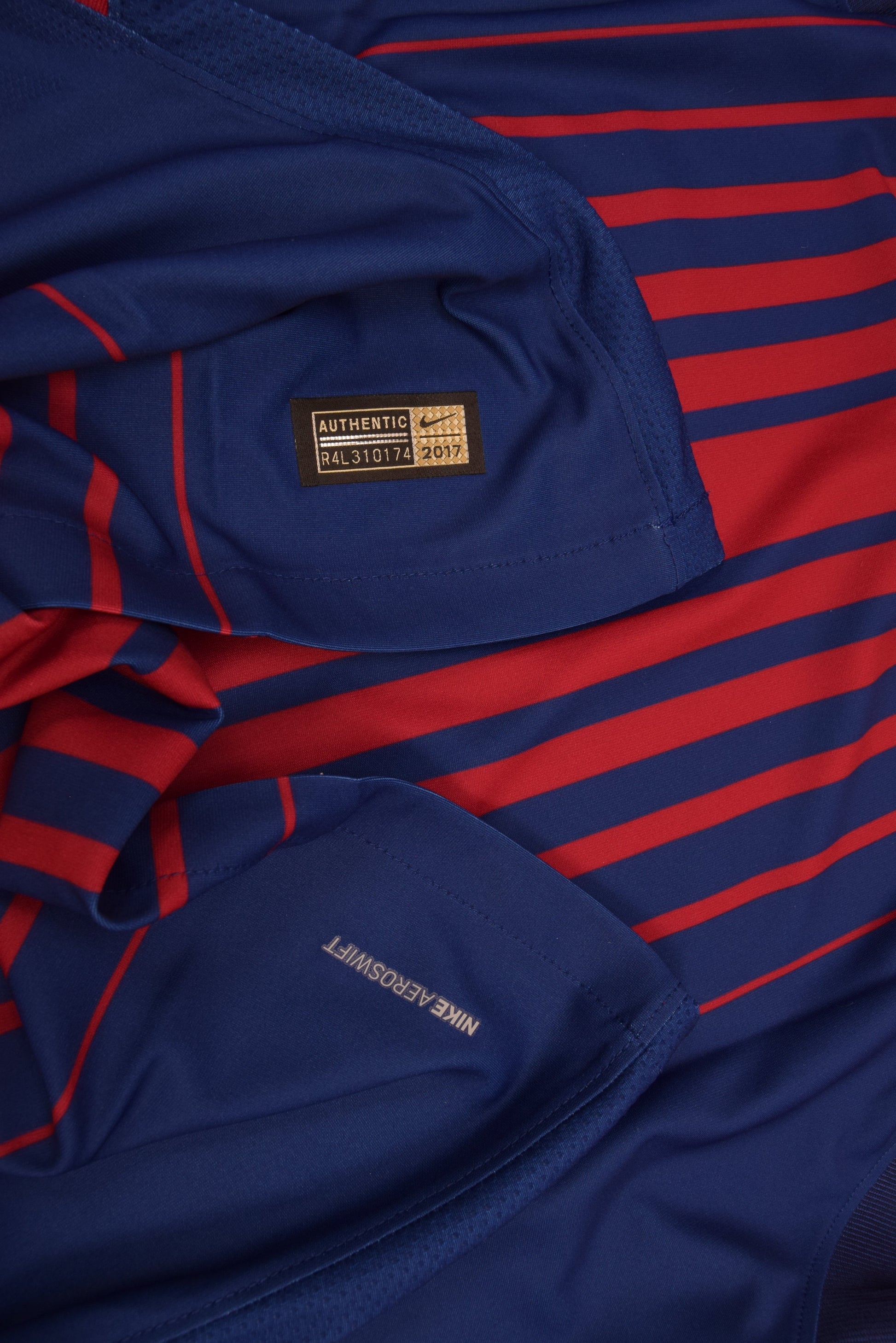 Authentic New FC Barcelona Nike Aeroswift Player Issue Home Football Shirt 2017-2018 Long Sleeves BNWT Deadstock Size L Red Blue Rakuten Unicef