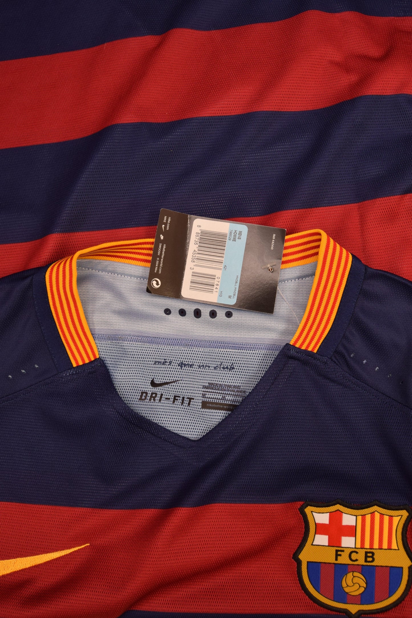 Authentic New FC Barcelona Nike DRI FIT Player's Edition / Issue 2015 - 2016 Home Football Shirt BNWT Deadstock Red Blue Size M