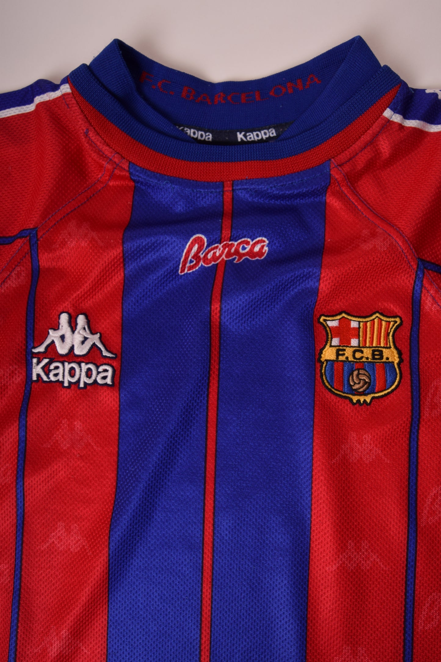 Vintage FC Barcelona Kappa Football Home Shirt '97-'98 Size XL Red Blue Made in Italy