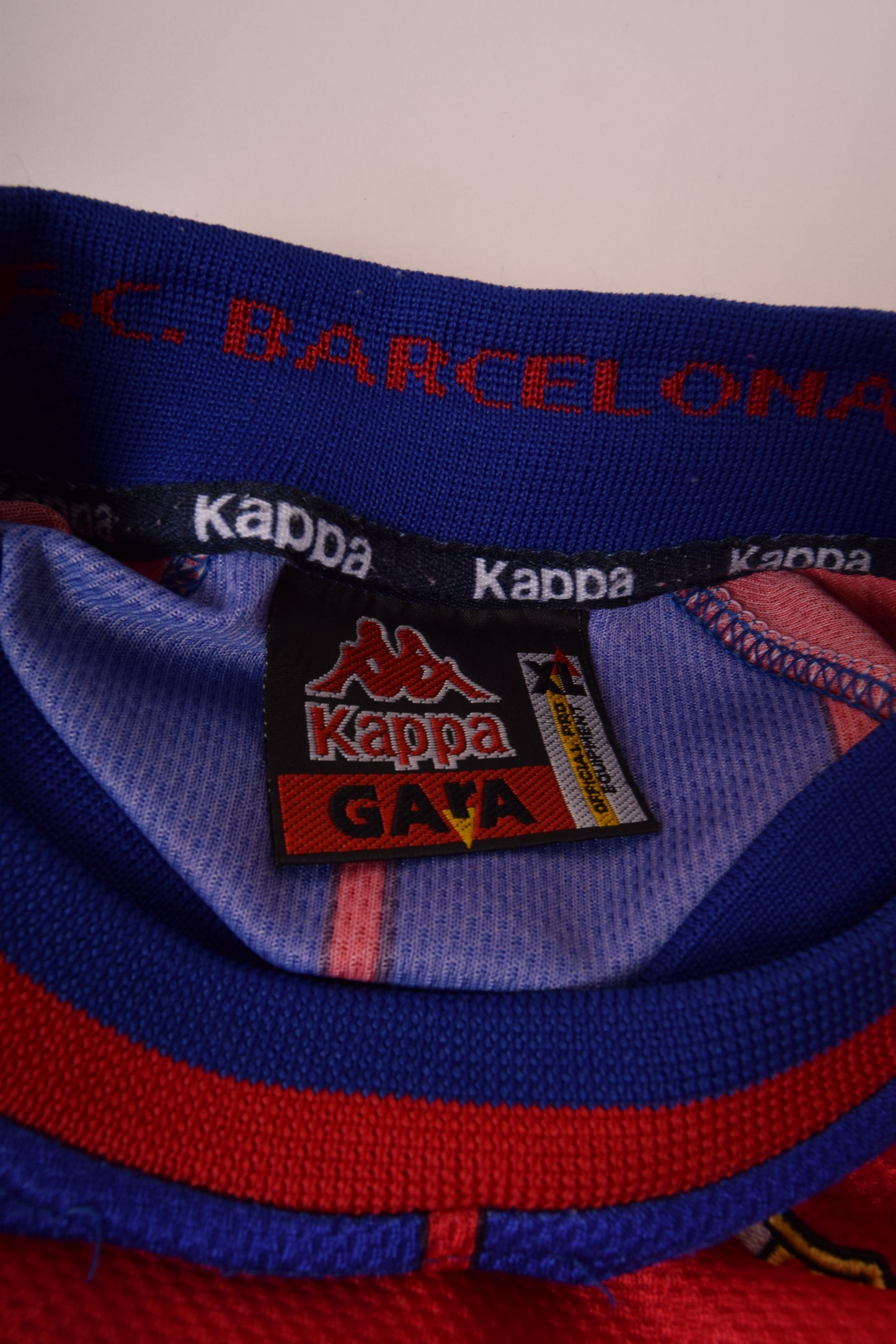 Vintage FC Barcelona Kappa Football Home Shirt '97-'98 Size XL Red Blue Made in Italy