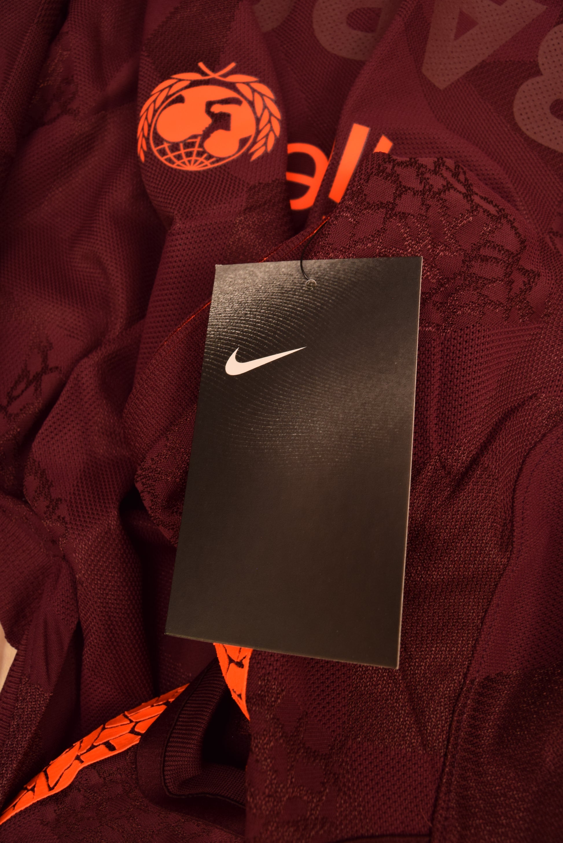 Authentic New FC Barcelona Nike Aeroswift Player Issue Away Third Football Shirt 2017 - 2018 Long Sleeves BNWT Deadstock Maroon Orange Size M Red Blue Rakuten Unicef