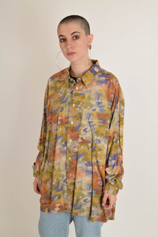 Vintage Shirt Festival Crazy Print Size XL