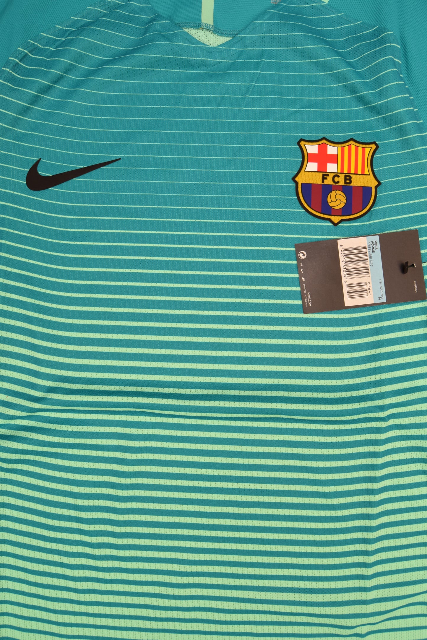 Authentic New Barcelona Nike Aeroswift 2016 - 2017 Player's Edition / Issue Away Third Football Shirt Size M BNWT Deadstock Unicef Teal Mint Green