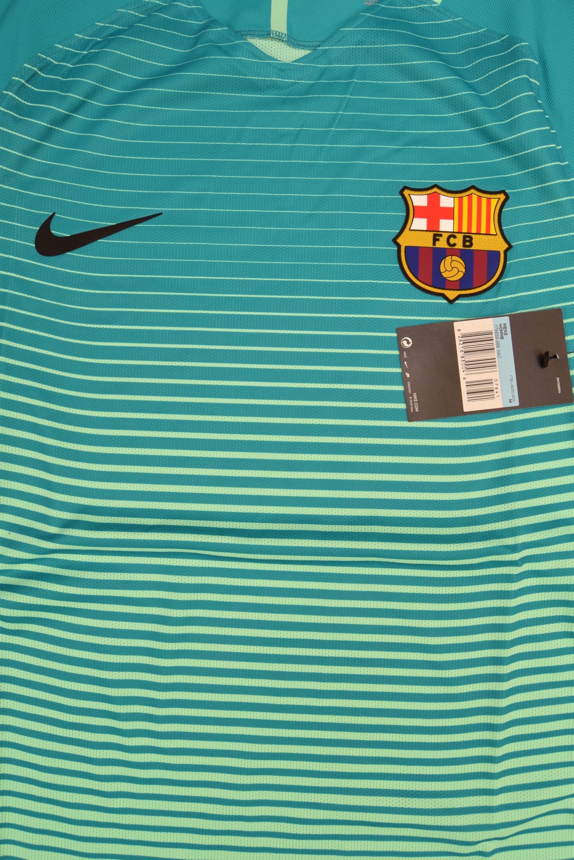 Authentic New Barcelona Nike Aeroswift 2016 - 2017 Player's Edition / Issue Away Third Football Shirt Size M BNWT Deadstock Unicef Teal Mint Green