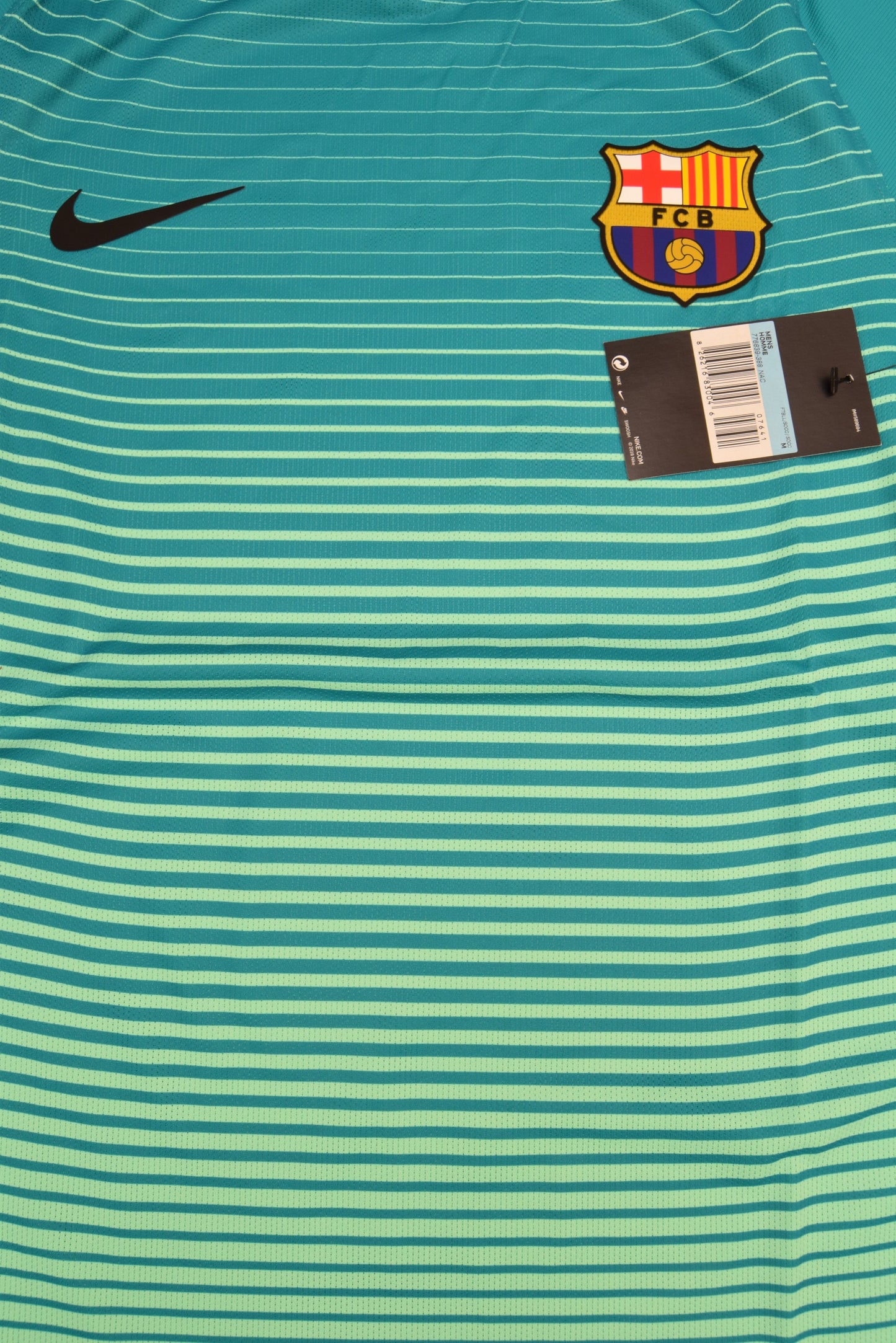 Authentic New Barcelona Nike Aeroswift 2016 - 2017 Player's Edition / Issue Away Third Football Shirt Size M BNWT Deadstock Unicef Teal Mint Green