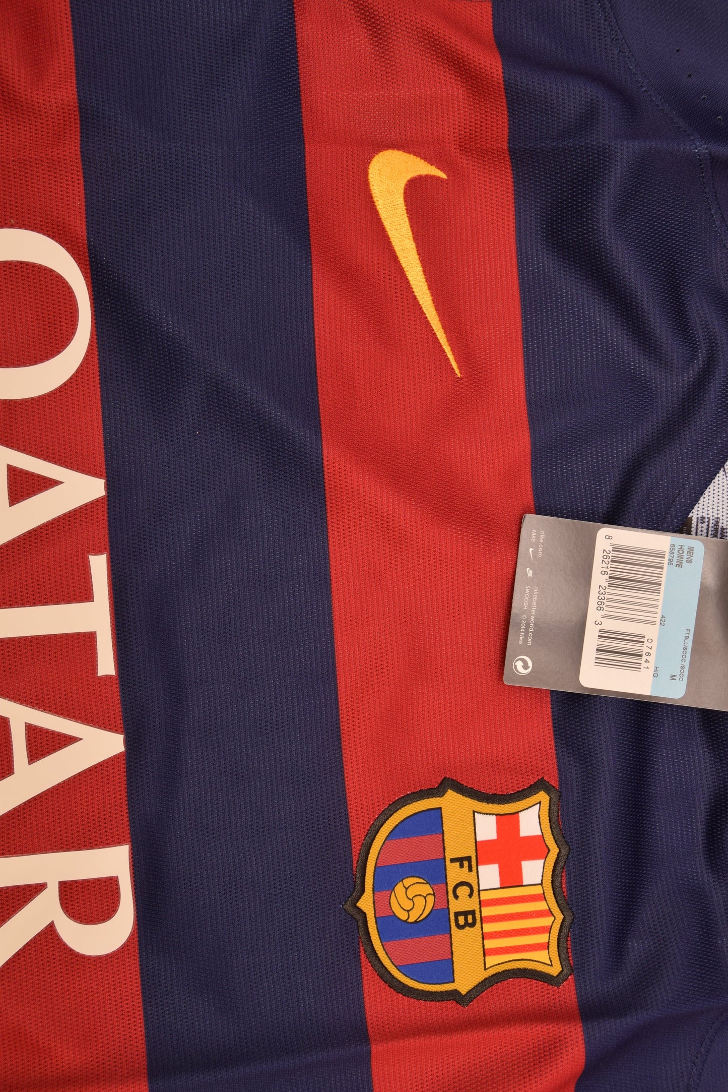 Authentic New FC Barcelona Nike DRI FIT Player's Edition / Issue 2015 - 2016 Home Football Shirt Qatar Airways Unicef BNWT Deadstock Red Blue Size M