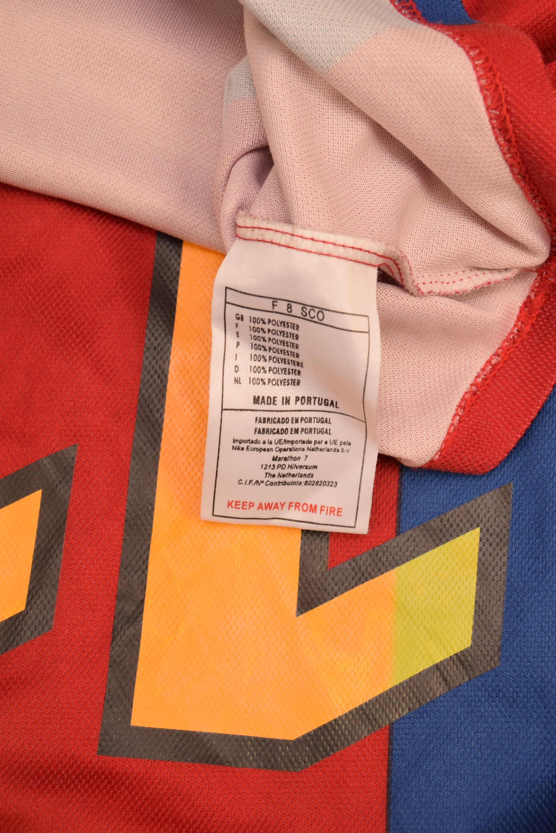 FC Barcelona Nike 1998 - 1999 Football Shirt Home Size L Red Blue Made in Portugal