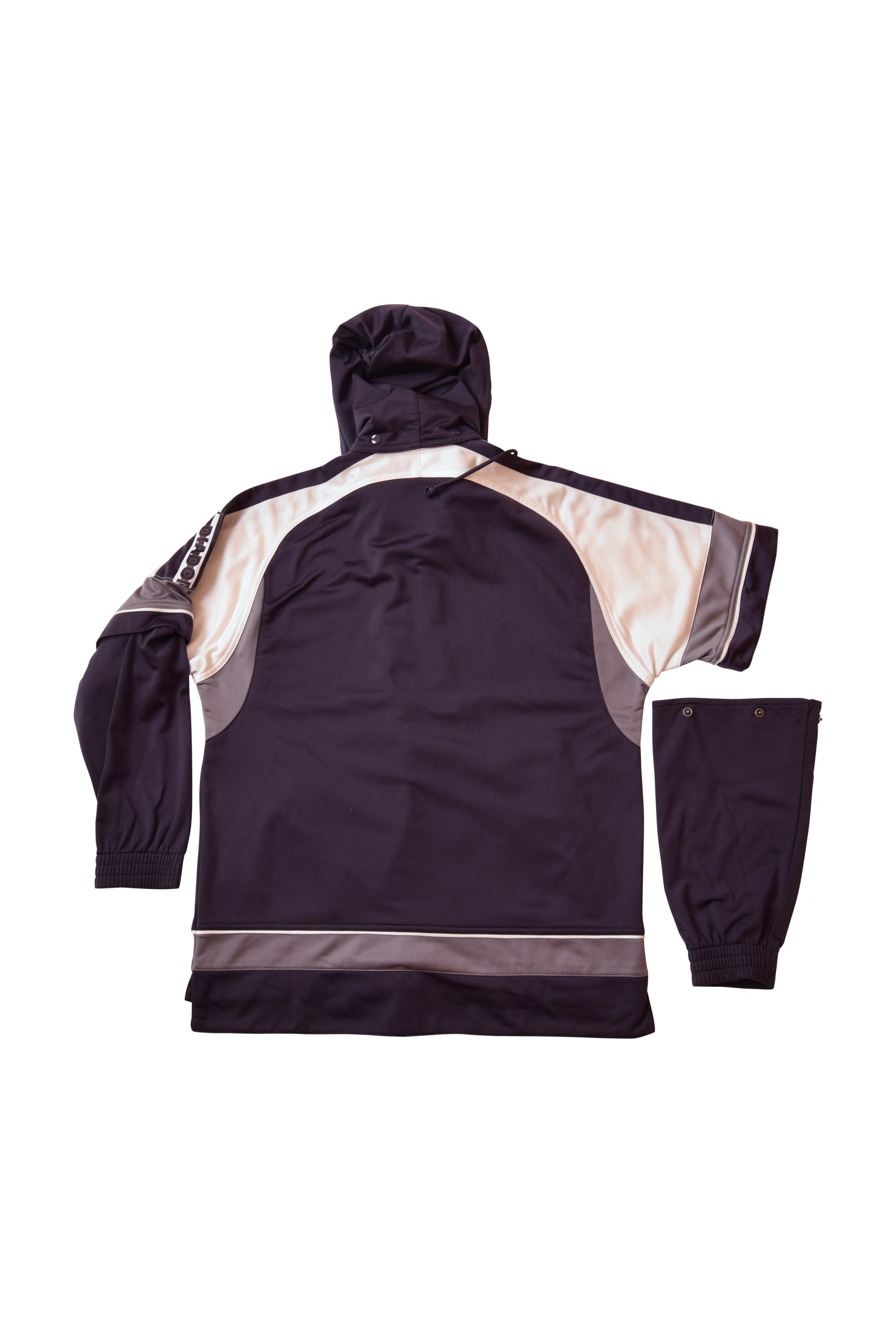 Vintage Diadora Light your Fire 90's Jacket with Detachable Sleeves & Hoodie Blue White Grey