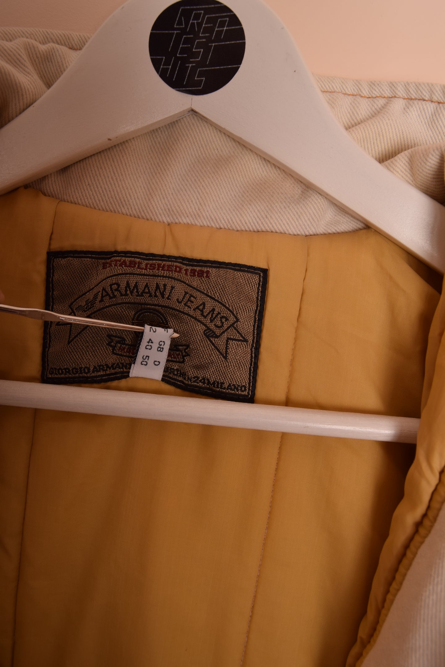 Armani Jeans Worked Fabrics Thick Heavy Jacket White Made in Italy Cotton Size XL