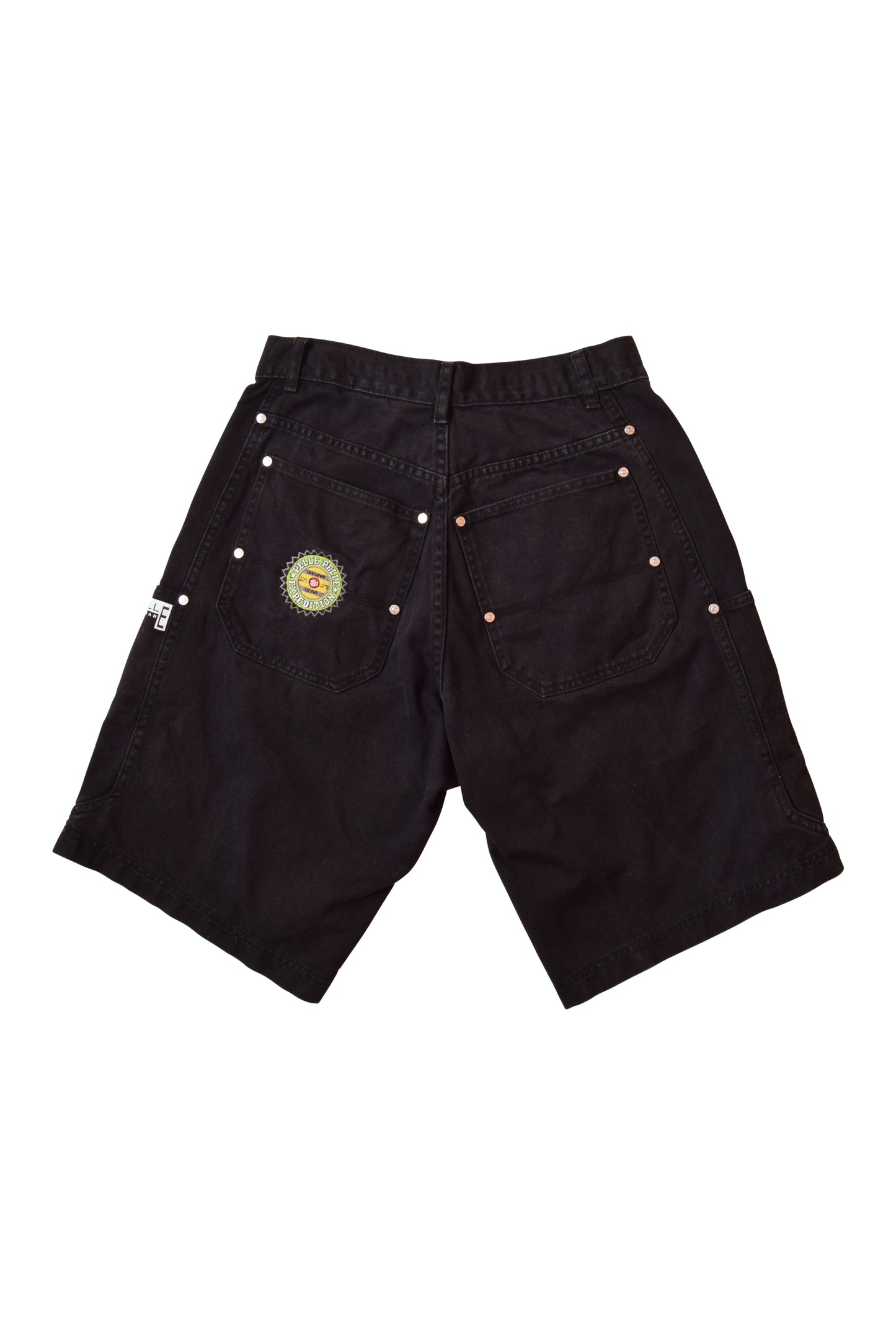 Vintage Pelle Pelle Expedition Shorts Denim Black Hip Hop Baggy