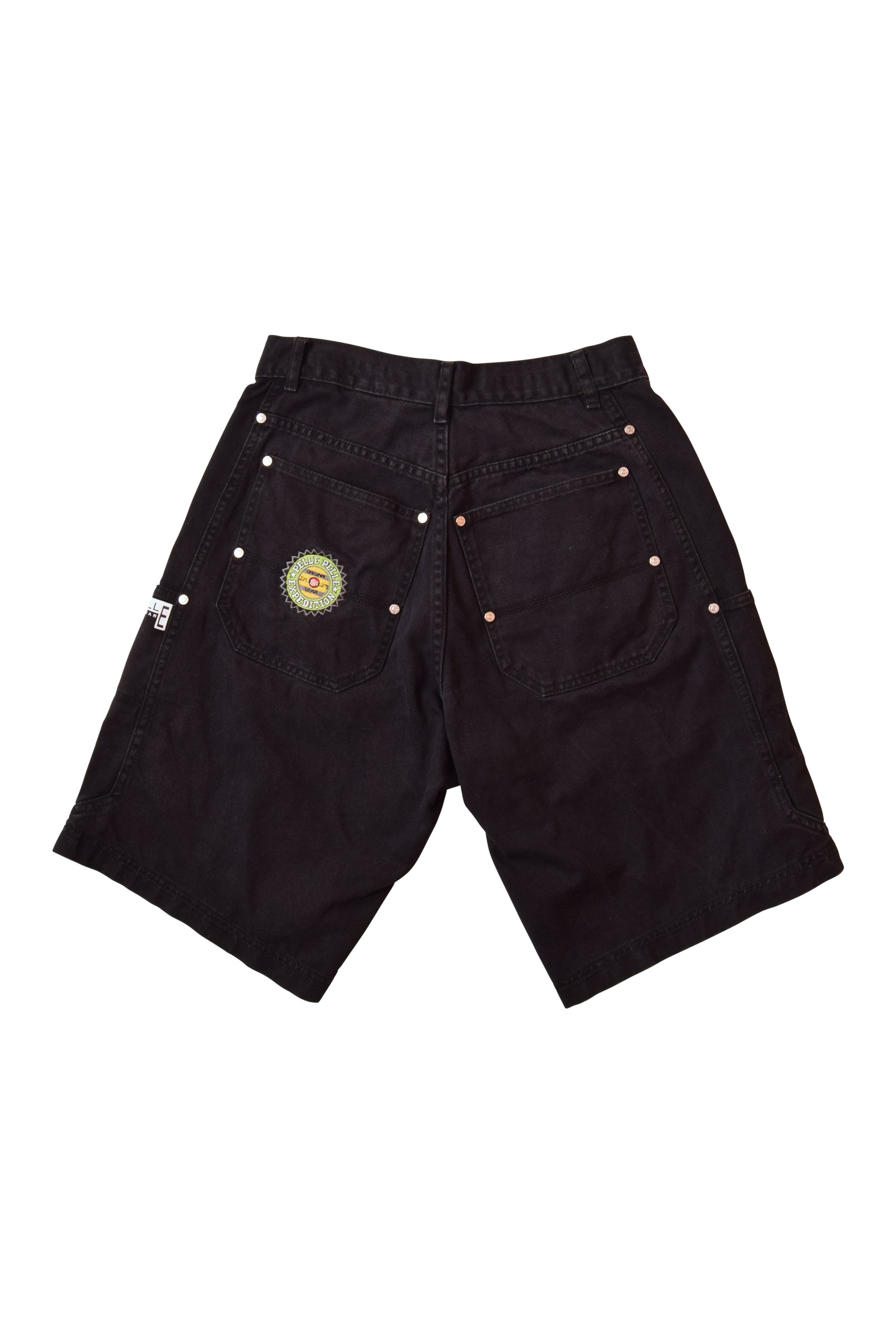 Vintage Pelle Pelle Expedition Shorts Denim Black Hip Hop Baggy