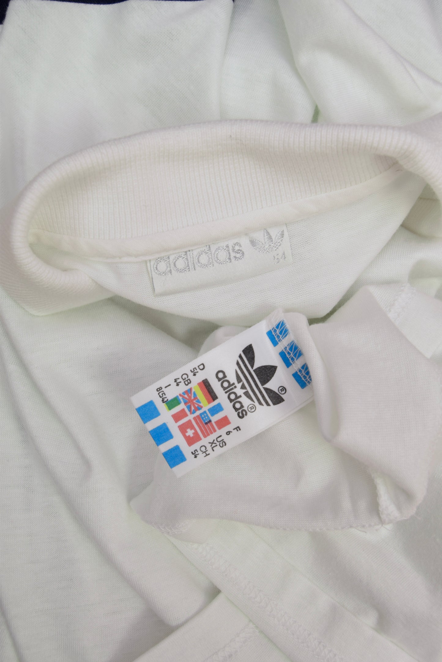 Vintage 80's Adidas Ivan Lendl Tennis Polo Shirt White Blue Made in West Germany Size M