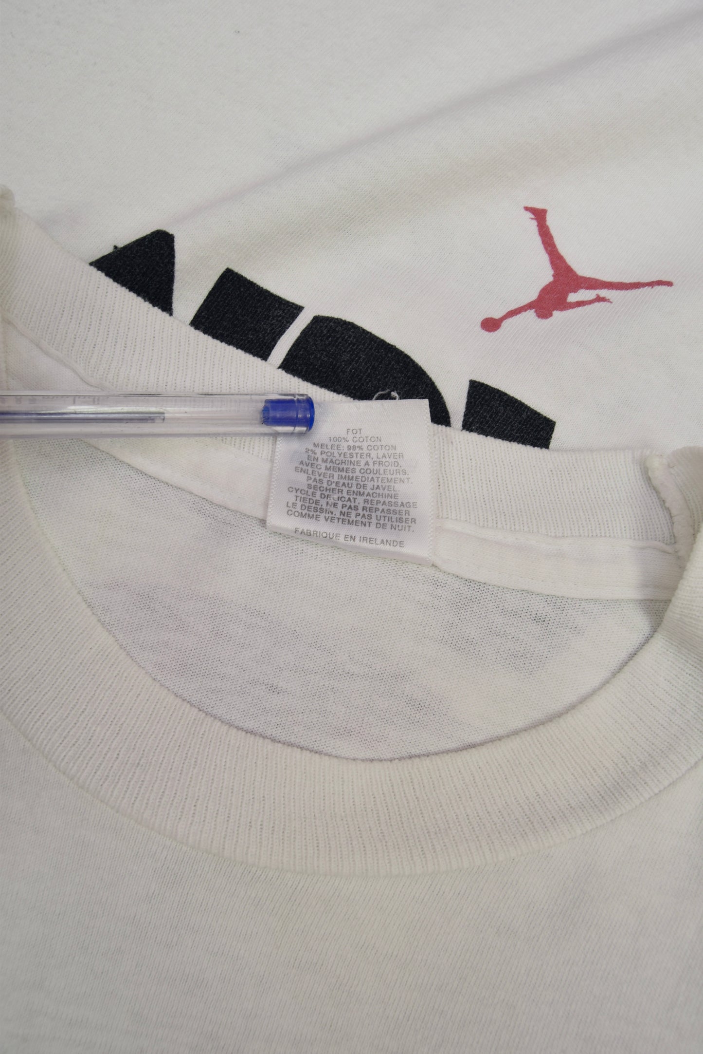 Jordan's Back Nike 1995 T-Shirt # 45 White Made in Ireland 100% Cotton NBA Basketball
