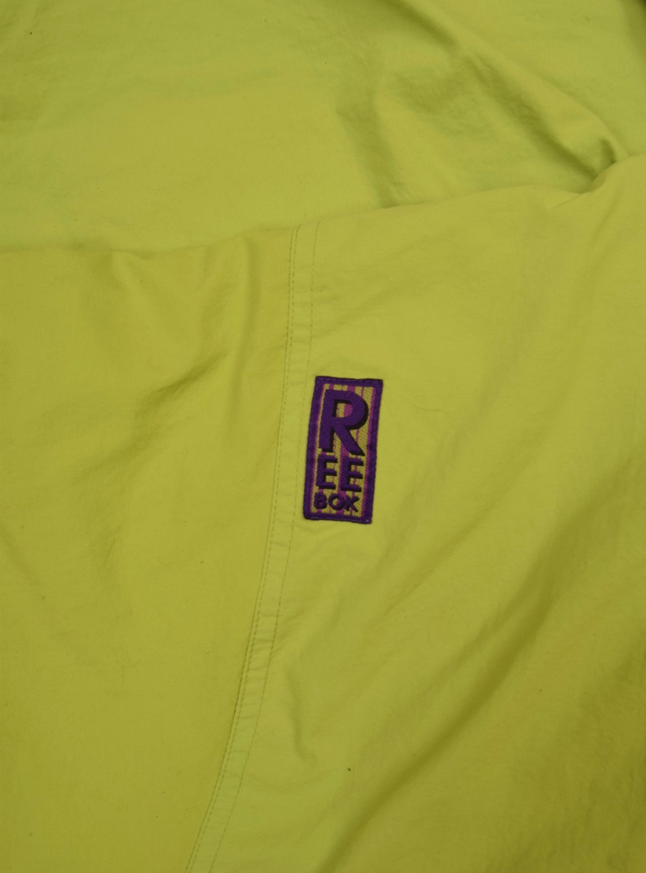 Vintage 90's Reebok Jacket Shell Size XL Neon Green Quarter 1/4 Zip