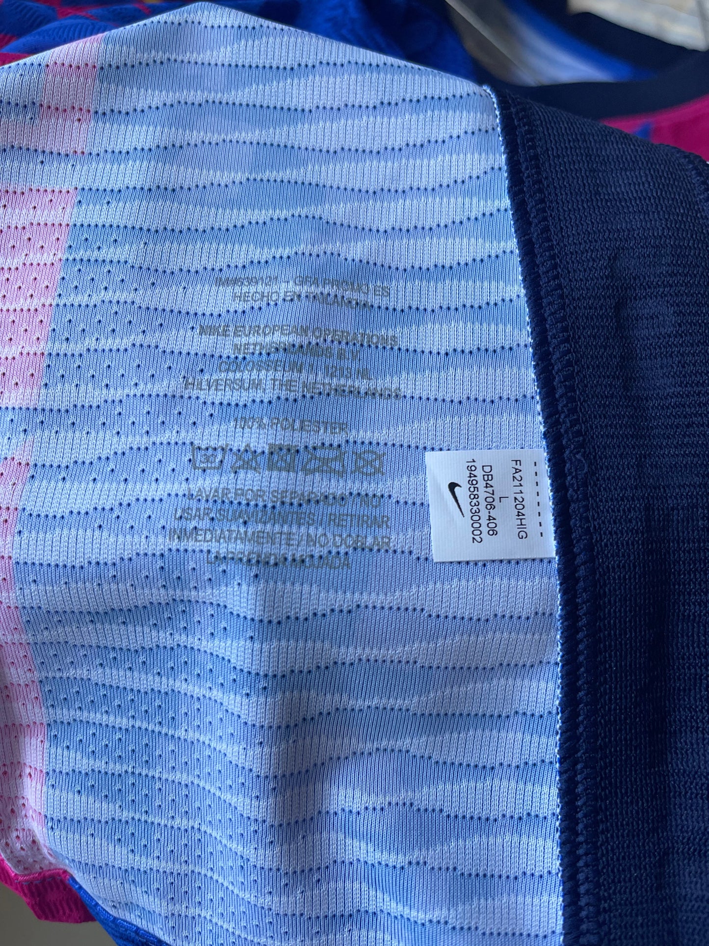 Authentic New Barcelona Nike 2021 - 2022 Home Champions League Third Football Shirt Deadstock BN Rakuten Size L Red Blue DRI FIT ADV